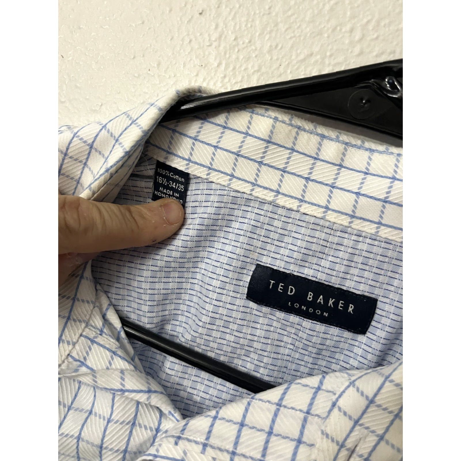Ted Baker Ted baker Shirt Plaid Long Sleeve White 16.5 Mens Regular Button-Up Size US L / EU 52-54 / 3 - 3 Thumbnail