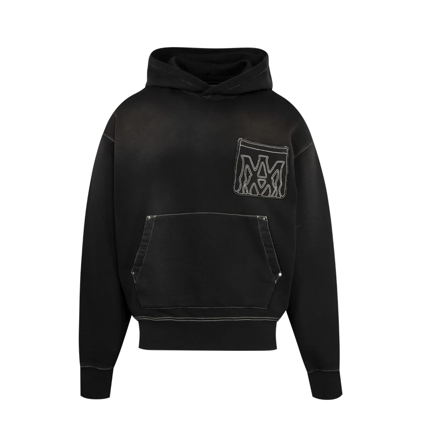 Amiri o1h1sh11225 Ma Outline Oversized Hoodie in Black Size US M / EU 48-50 / 2 - 1 Thumbnail