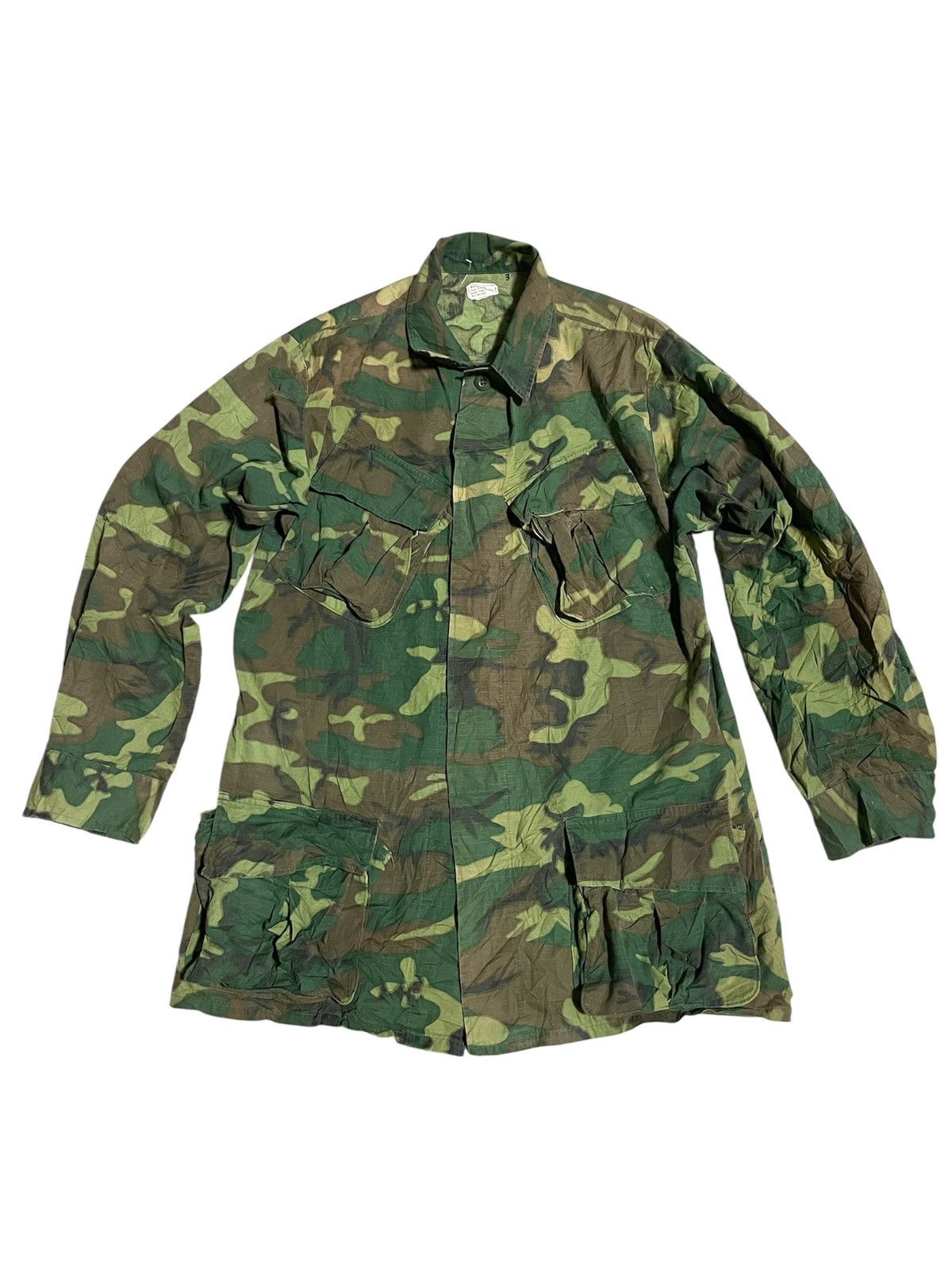 Vintage Vintage 1969 ERDL Camo Vietnam War Slant Pocket Jacket Size US M / EU 48-50 / 2 - 1 Thumbnail