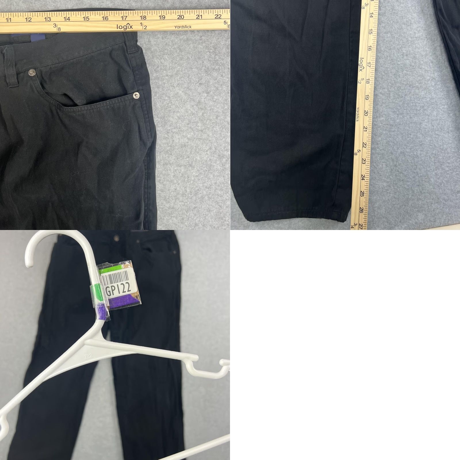 Nat Nast Nat Nast Pants Mens 36 Black Straight Leg 70% Silk Cotton Blend Classic Casual Chino Regular Front Flat Front Zip Pockets Mens Size US 36 / EU 52 - 9 Thumbnail