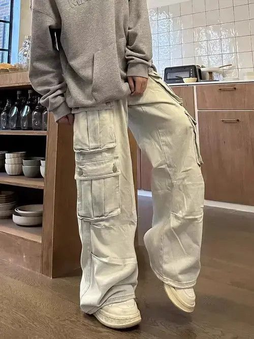 Japanese Brand × Jean Retro wasteland style multi-pocket workwear wide-leg jeans Size US 32 / EU 48 - 4 Thumbnail