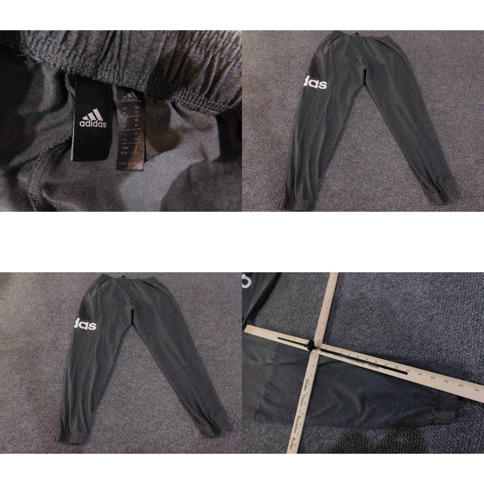 Adidas Adidas Pants Mens Medium Gray Joggers Athletic Casual Spell Out Logo Sweatpants Size US 31 - 8 Thumbnail