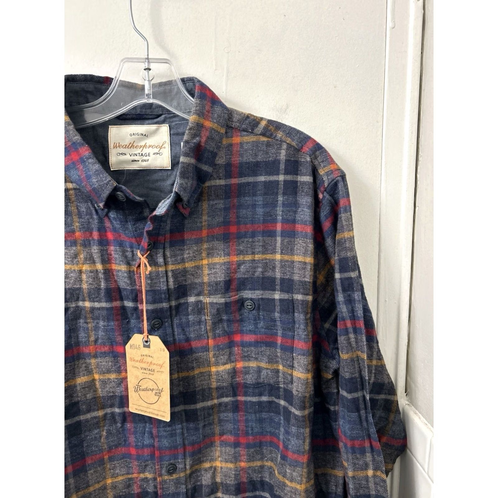 Weatherproof Weatherproof Vintage Mood Indigo Plaid Flannel Shirt Mens L Button-Down NWT Weatherproof Vintage Shirt Size US L / EU 52-54 / 3 - 4 Thumbnail