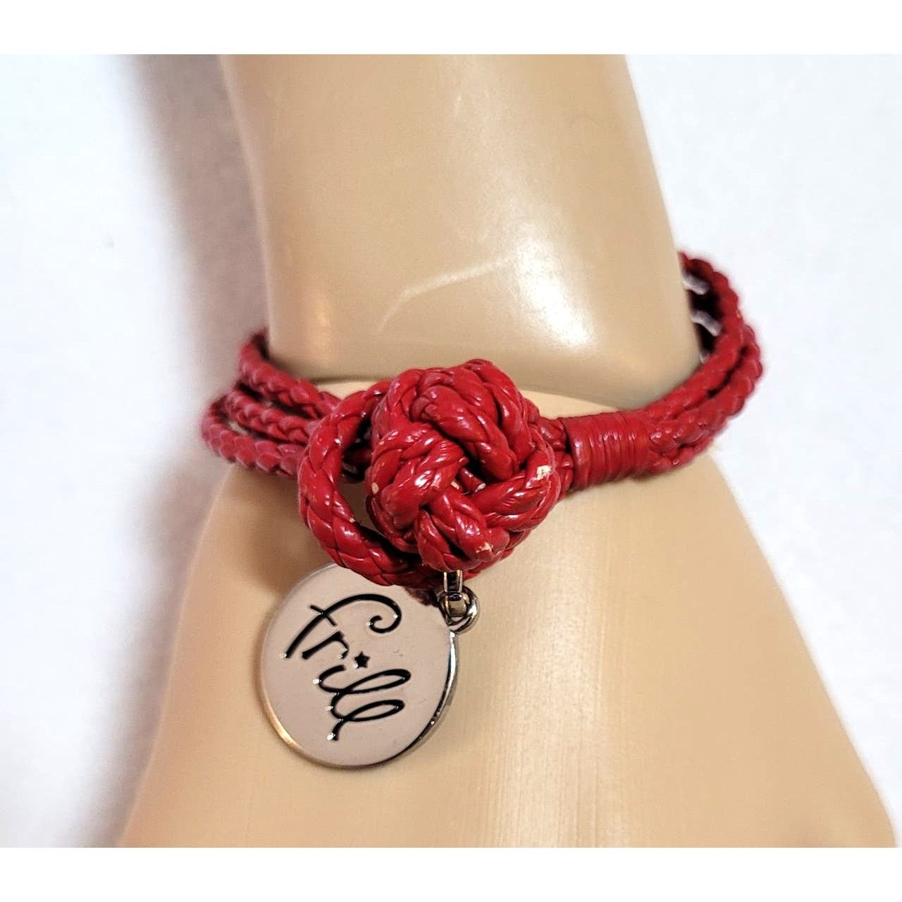 Vera Bradley VERA BRADLEY Red Braided Faux Leather Cord Frill Bracelet Size ONE SIZE - 1 Thumbnail