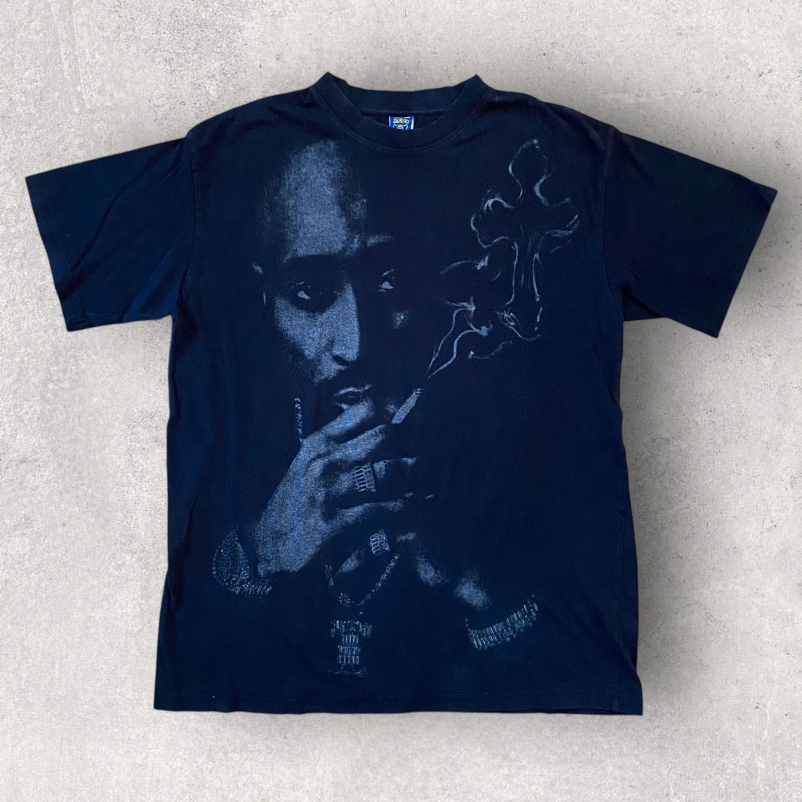 Vintage Y2K Tupac 2Pac Rap Tee Big Print Oversized T Shirt