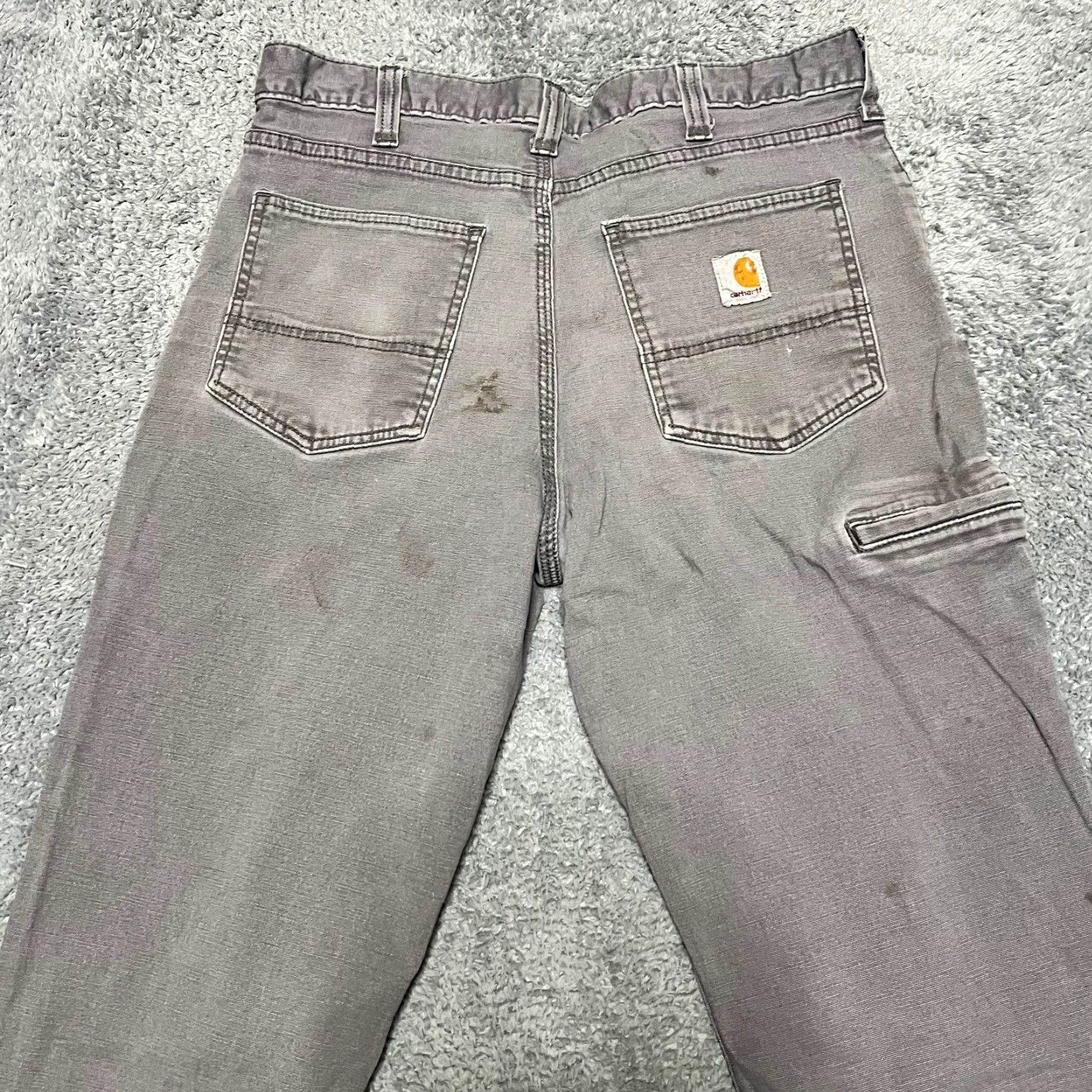 Carhartt Carhartt Pants Mens 34 x34 Gray Relaxed Canvas Distressed Work Chino Regular Mens 34 Gray 32in Inseam Size US 34 / EU 50 - 4 Thumbnail
