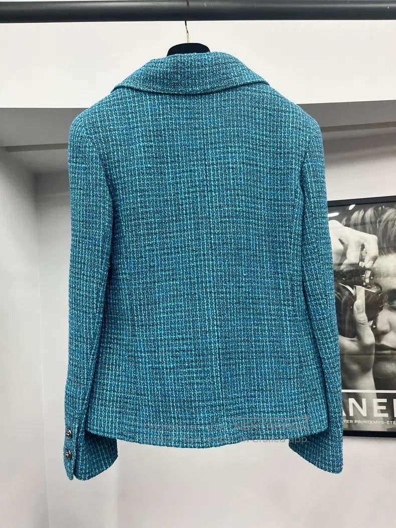 Chanel Chanel 22P peacock blue four-pocket jacket Size XS / US 0-2 / IT 36-38 - 3 Thumbnail