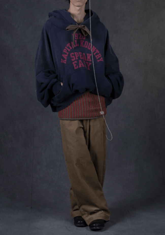 Kapital Lined Devil Hooded Hoodie (SPEAKEASY College pt) Size US L / EU 52-54 / 3 - 8 Thumbnail