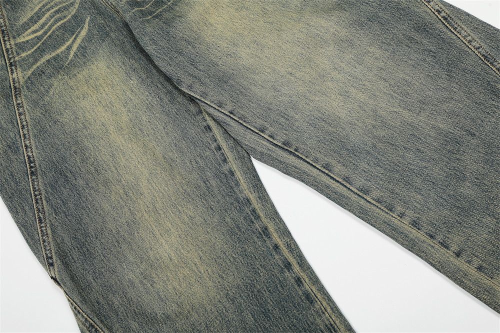 Vintage Punk retro washed patchwork distressed jeans casual Size US 32 / EU 48 - 4 Thumbnail