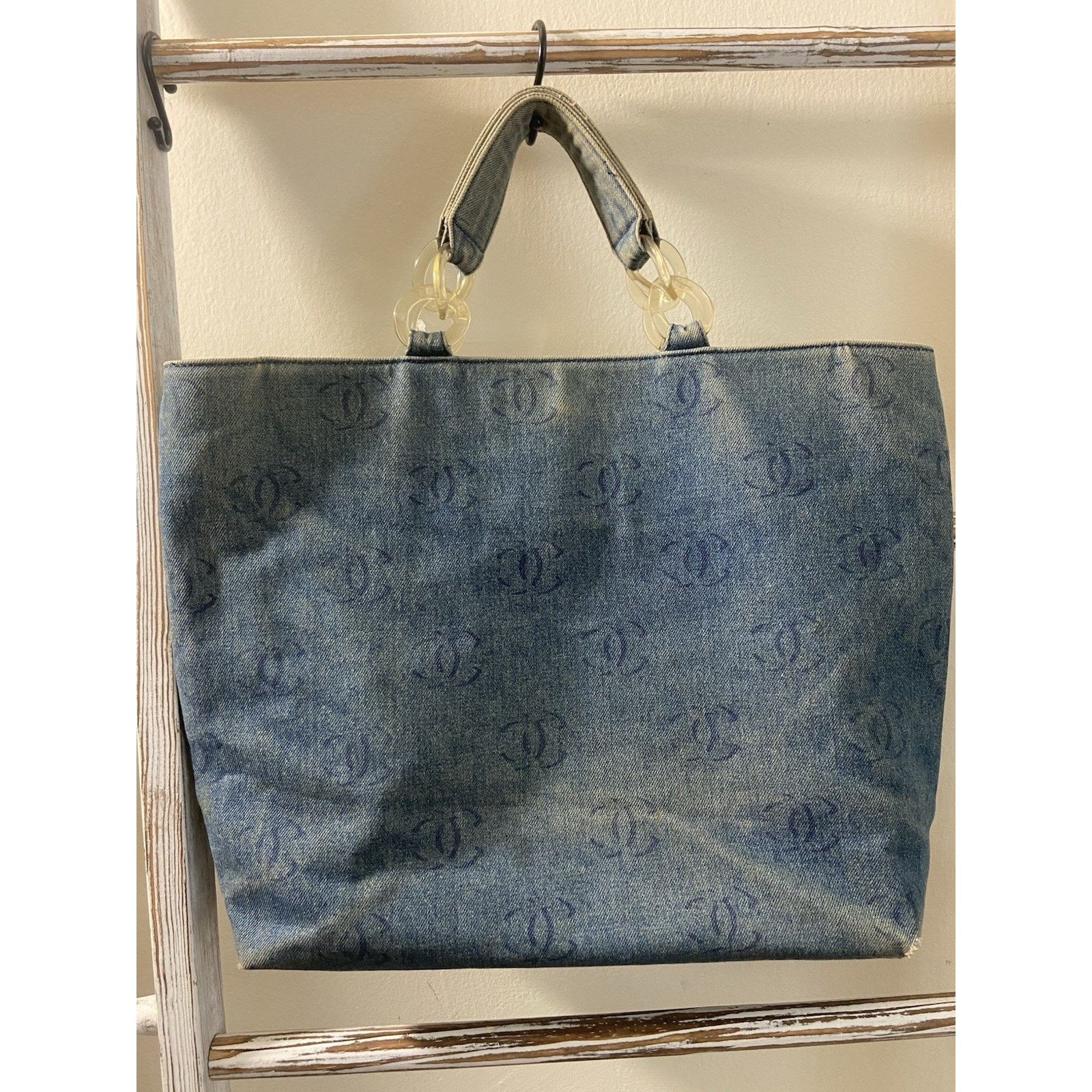 Chanel Chanel ‘02 cruise line large denim blue hand tote bag Size ONE SIZE - 4 Thumbnail