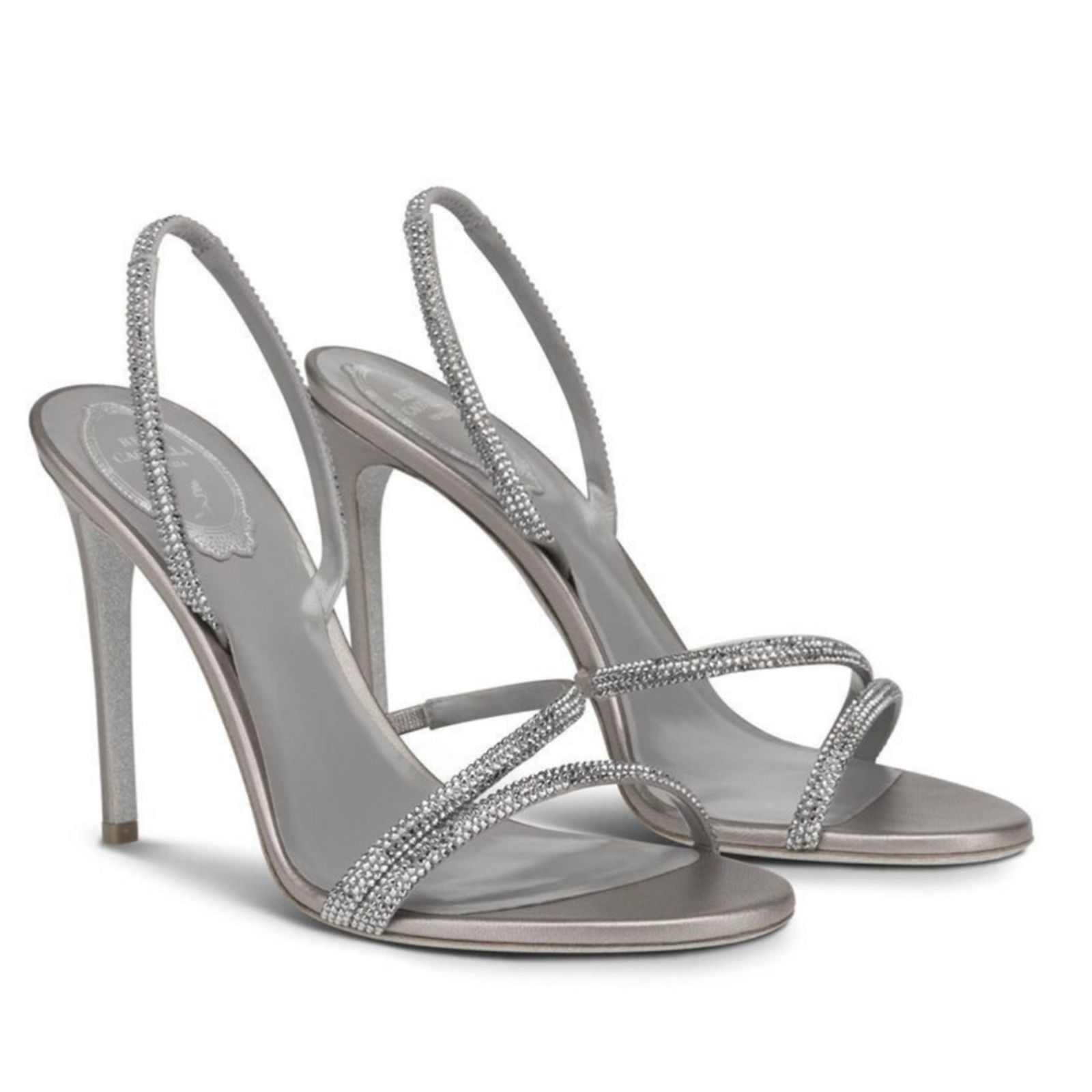 Rene Caovilla Irina Crystal Strass Slingback Strap Sandal Heel Pump 36 Size US 6 / IT 36 - 3 Thumbnail