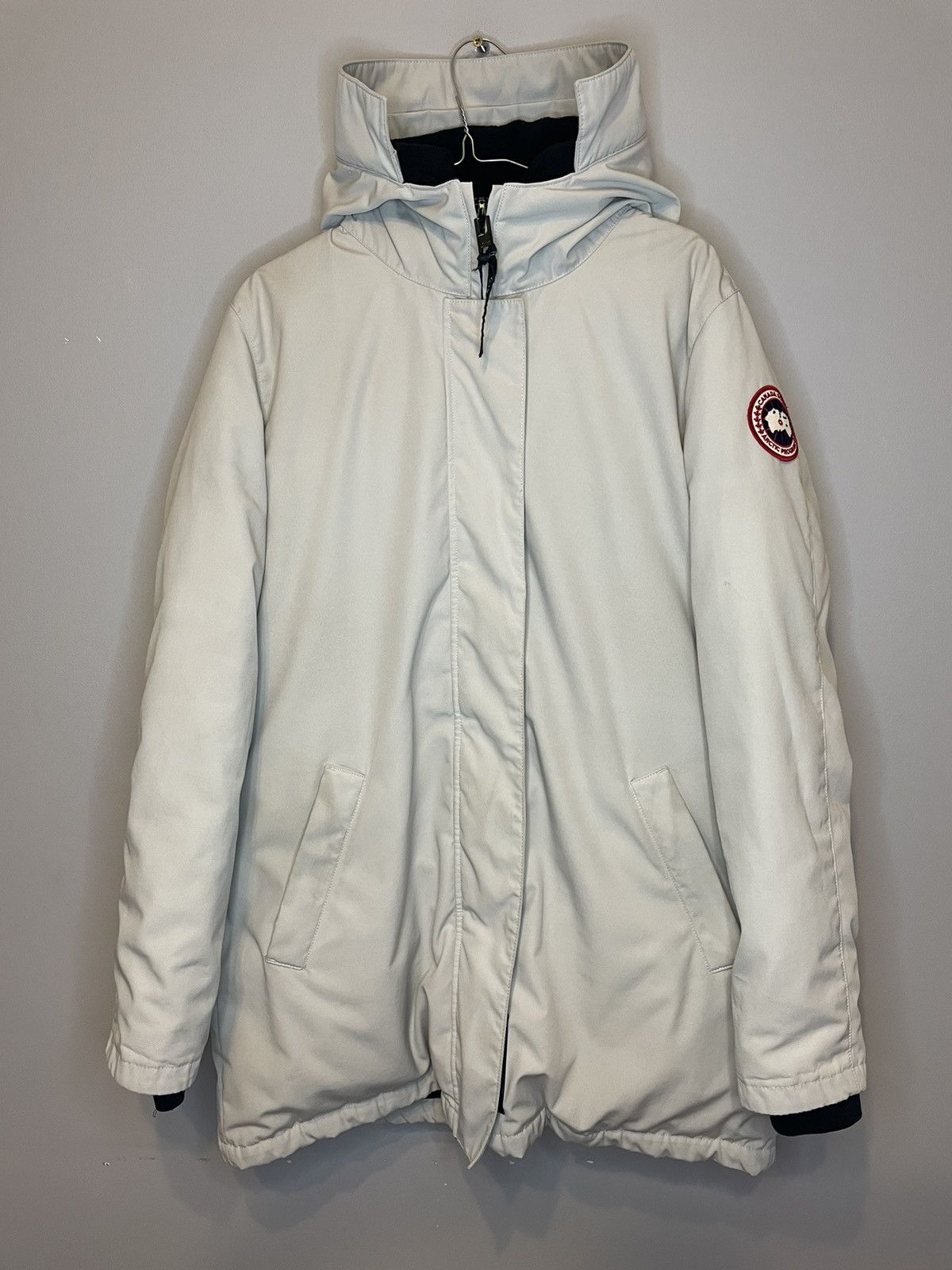 image of Victoria Parka Canada Goose Coat Down Jacket in Light Grey, Women's (Size XL)