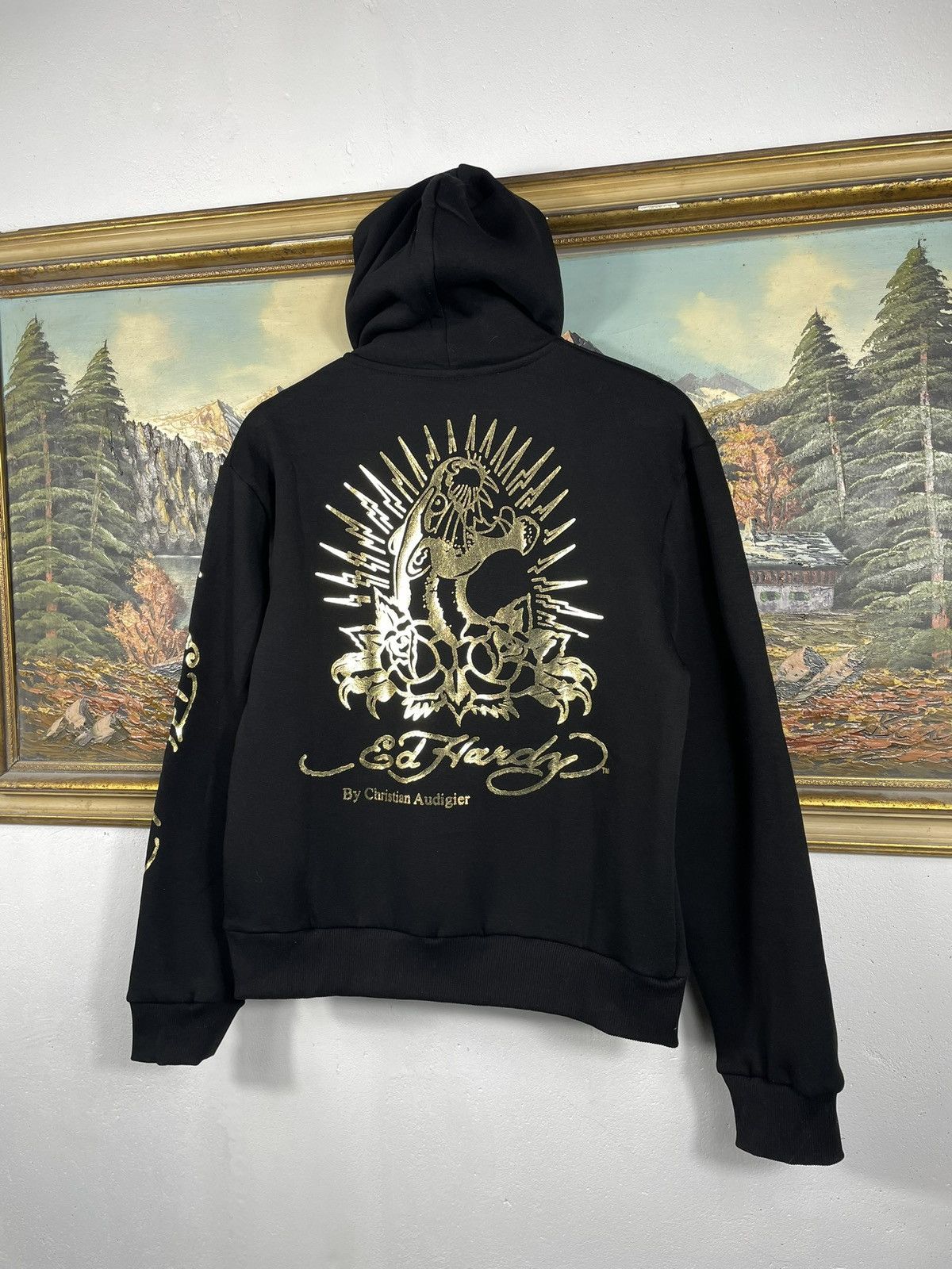 Christian Audigier × Ed Hardy × Vintage Ed Hardy Retro 00s Hoodie Sweatshirt Affliction Grunge Size M / US 6-8 / IT 42-44 - 7 Thumbnail