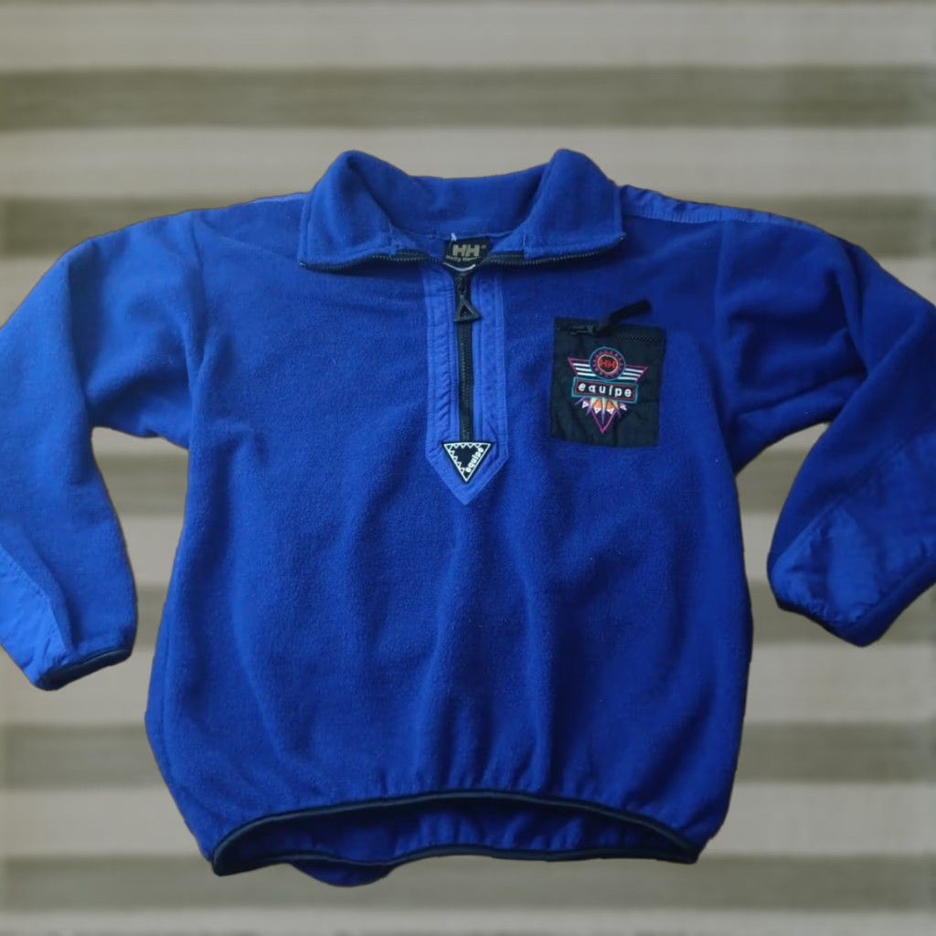 VINTAGE Helly Hansen Equipe Sweatshirt 1/2 Zip Fleece Mens M Purple