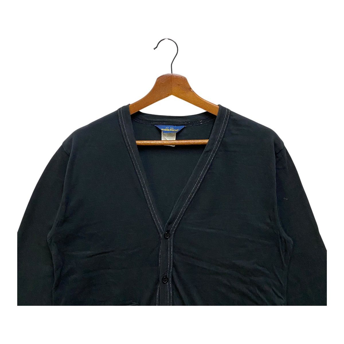 Woolrich Woolen Mills Vintage Woolrich Black Cardigan Light Cotton Size M Size M / US 6-8 / IT 42-44 - 2 Thumbnail