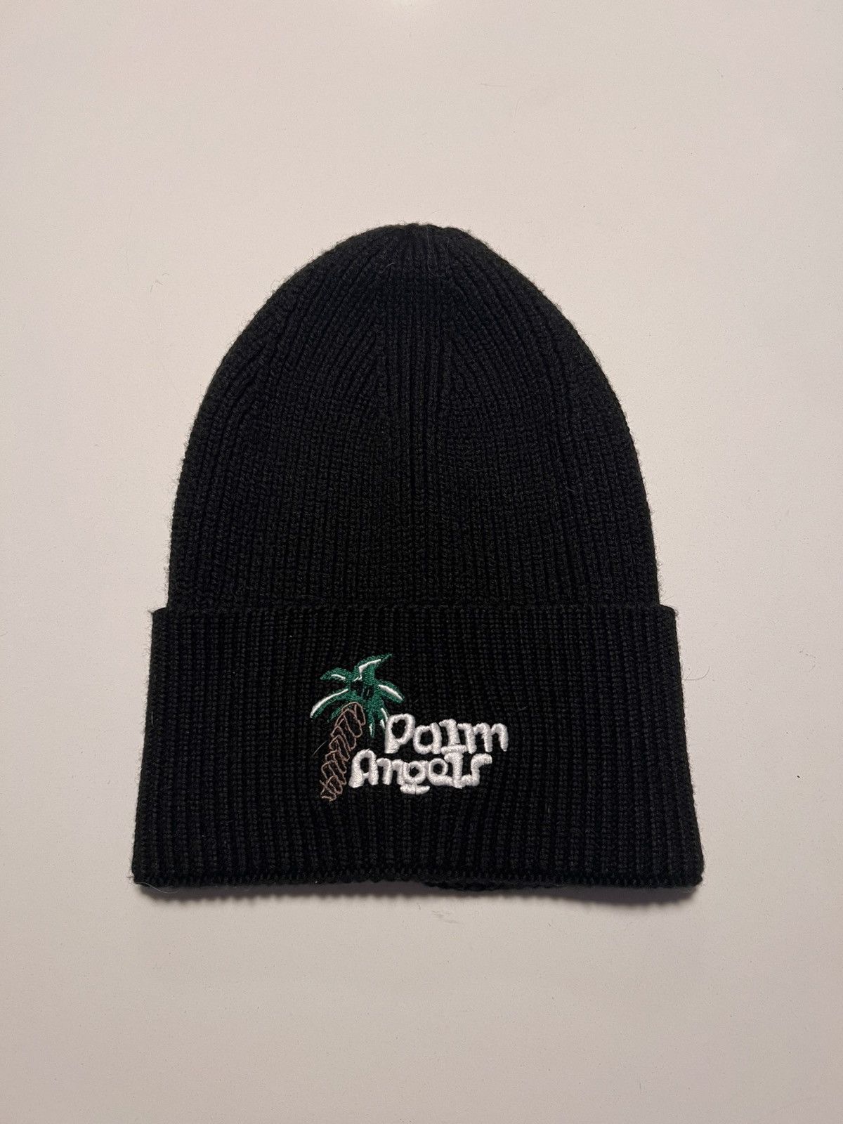 Palm Angels Palm Angels Logo Embroidered Knit Beanie Size ONE SIZE - 1 Thumbnail