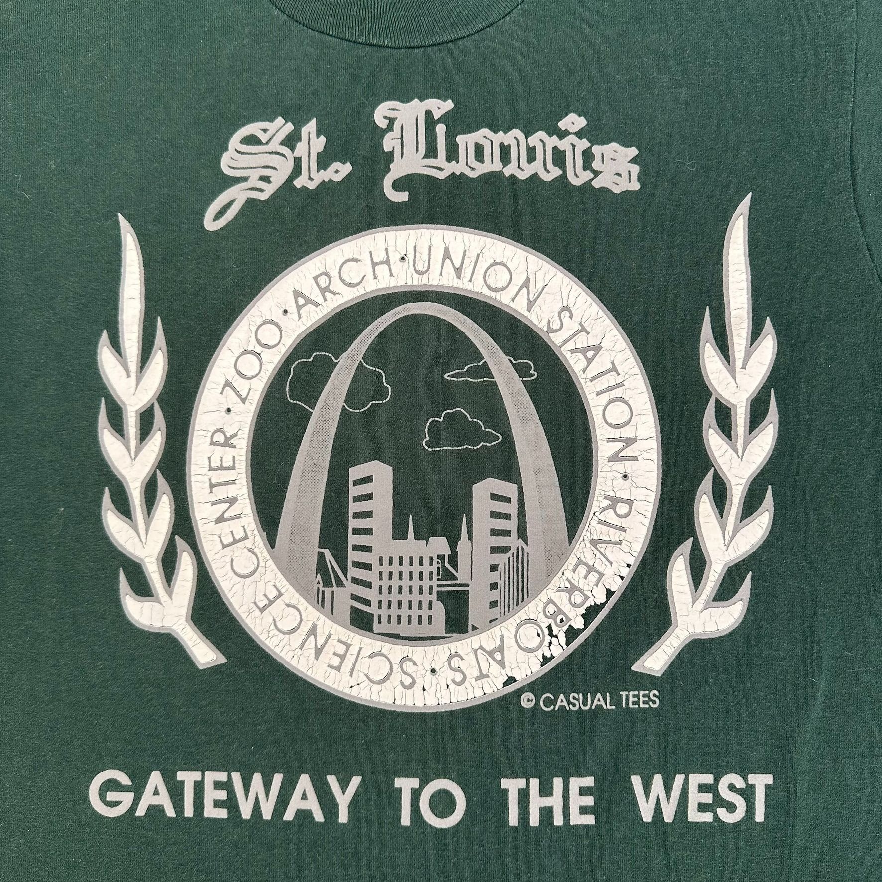 Fruit Of The Loom Vintage 90s St. Louis Gateway Arch T-Shirt Single Stitch Box Size US S / EU 44-46 / 1 - 2 Thumbnail