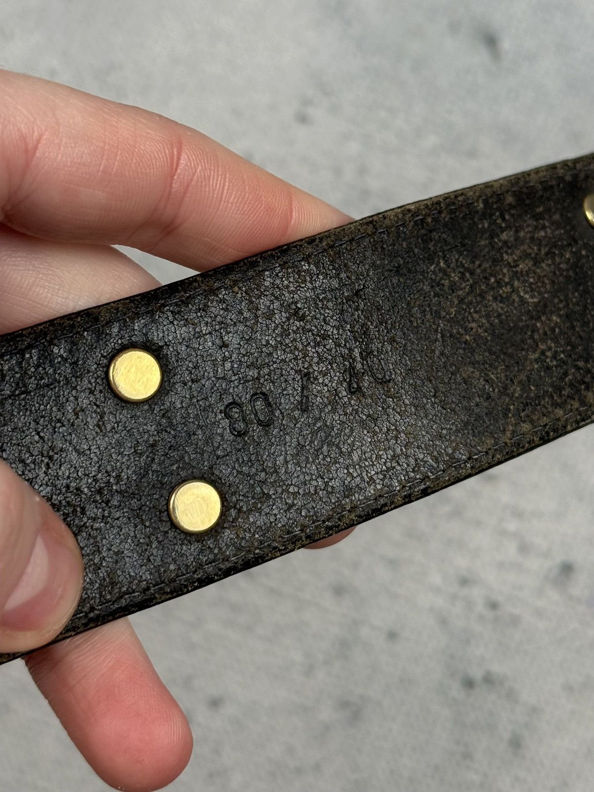Vintage Vintage Italian Leather Belt Brass Hardware Statement Piece Size ONE SIZE - 9 Thumbnail