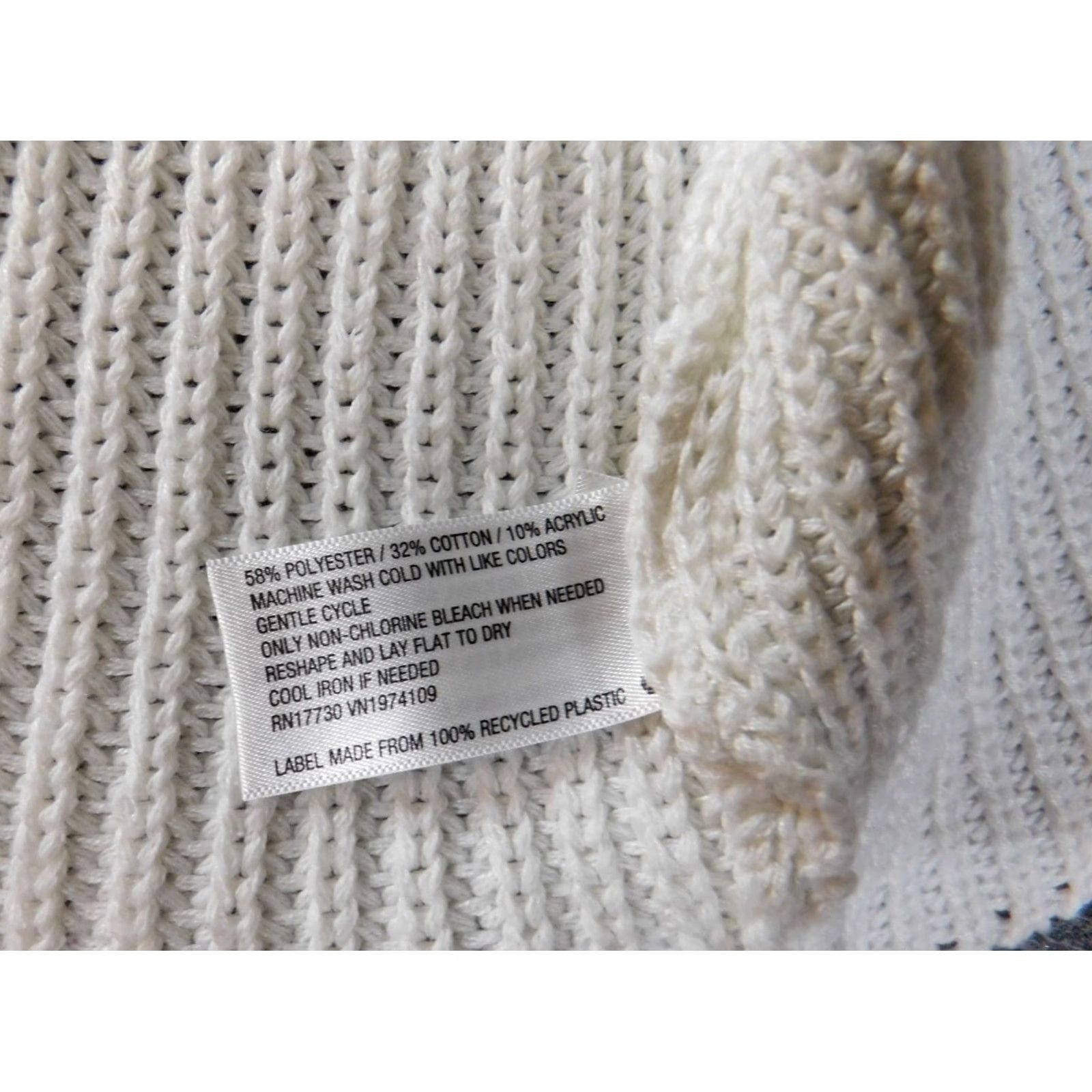 Vintage Knox Rose Cardigan Sweater White L Womens Crew Neck Open Knit Classic Casual Size L / US 10 / IT 46 - 6 Thumbnail