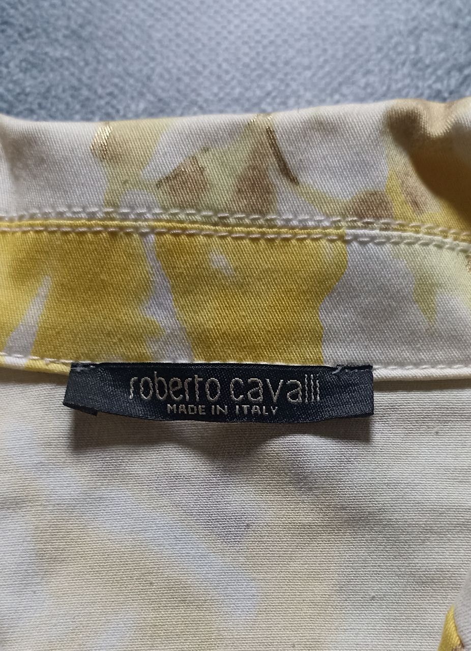 Roberto Cavalli Rare Roberto Cavalli Y2K Floral Print Jacket Yellow & Gold Size S / US 4 / IT 40 - 6 Thumbnail