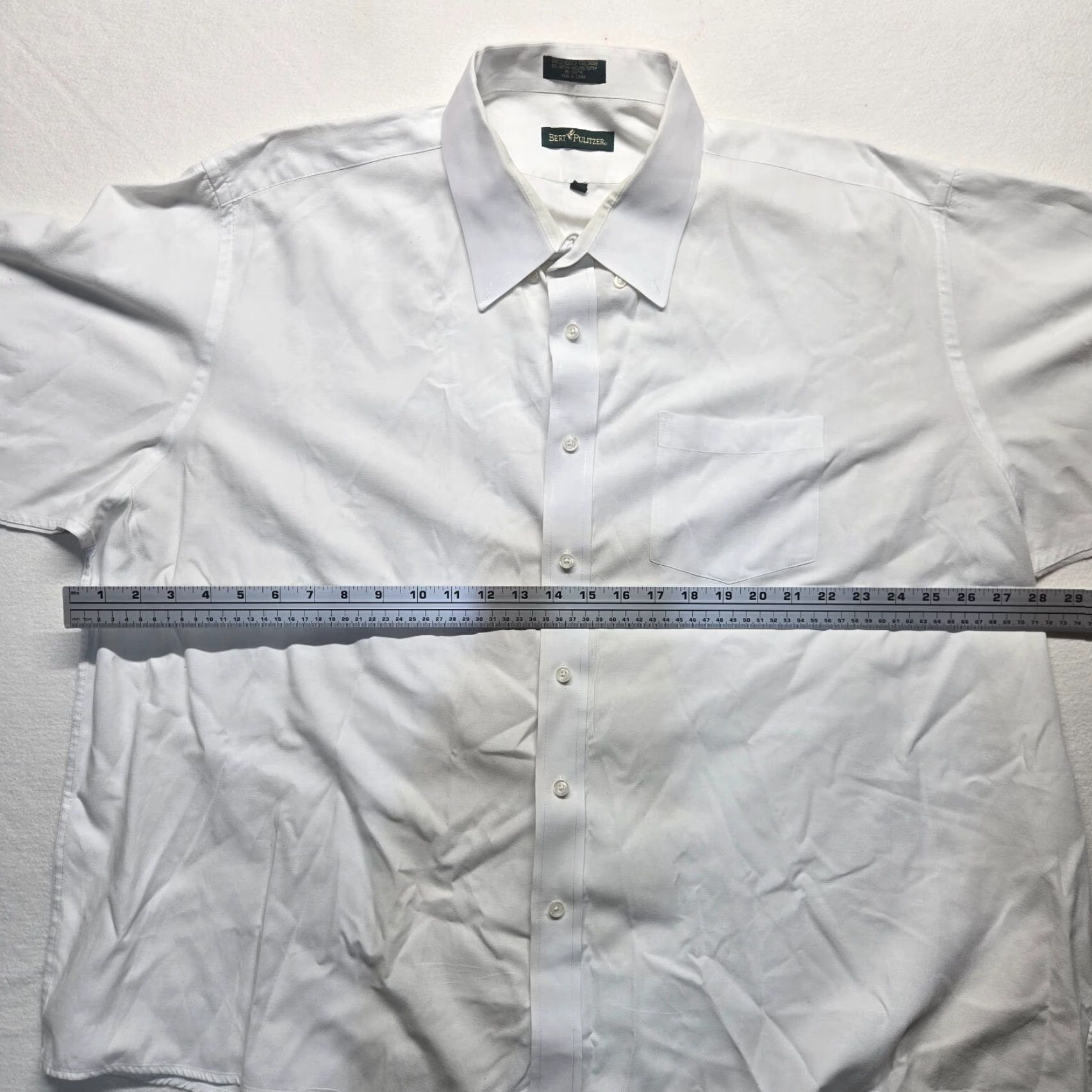Vintage Bert Pulitzer Shirt Solid White Short Sleeve Button Up Adult Men's Size 20 Big & Tall White Cotton Shirt Button-Down 20 Bert Pulitzer Mens Shirt Size US XXL / EU 58 / 5 - 4 Thumbnail