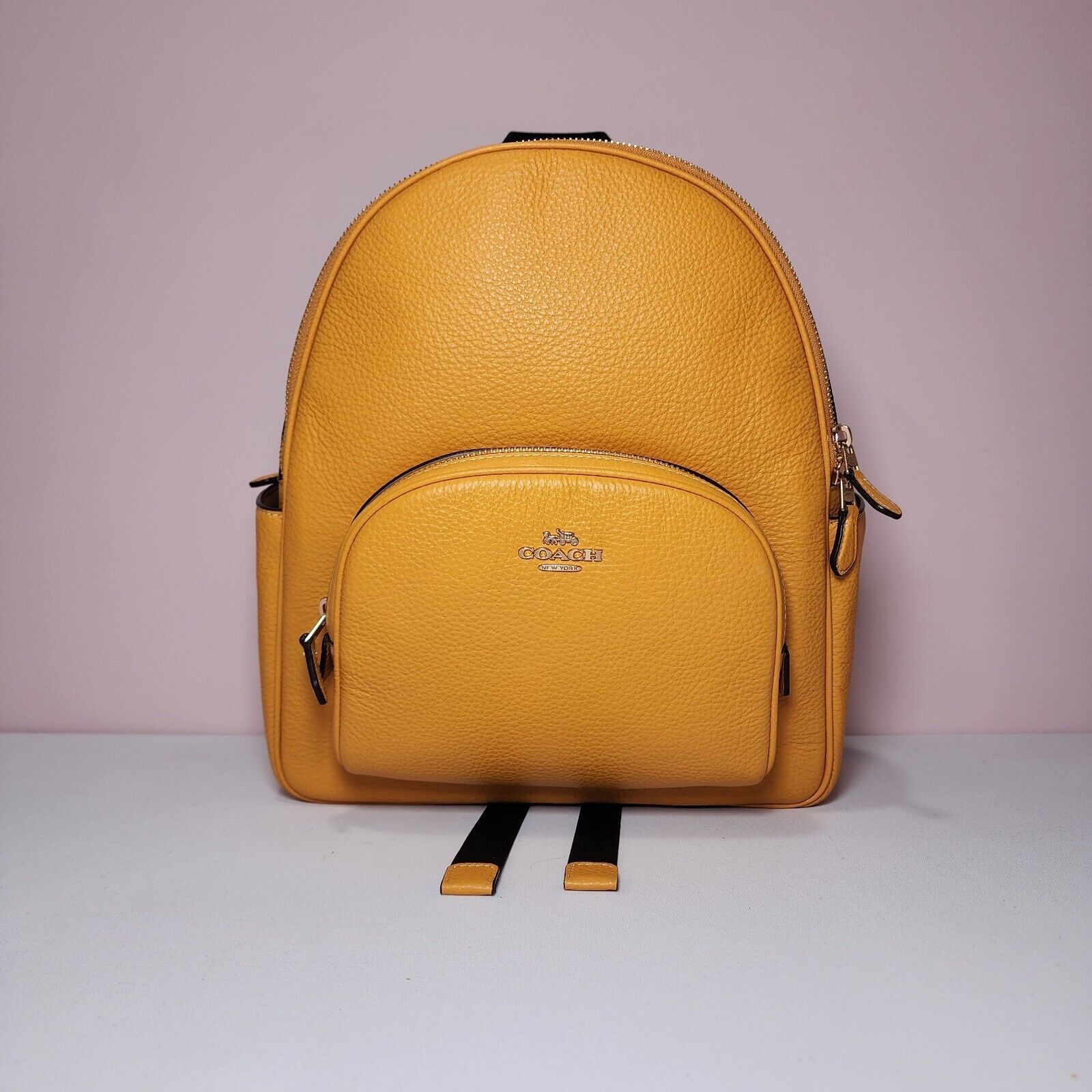 image of Coach 5666 Court Backpack Mustard Yellow Gold, Women's