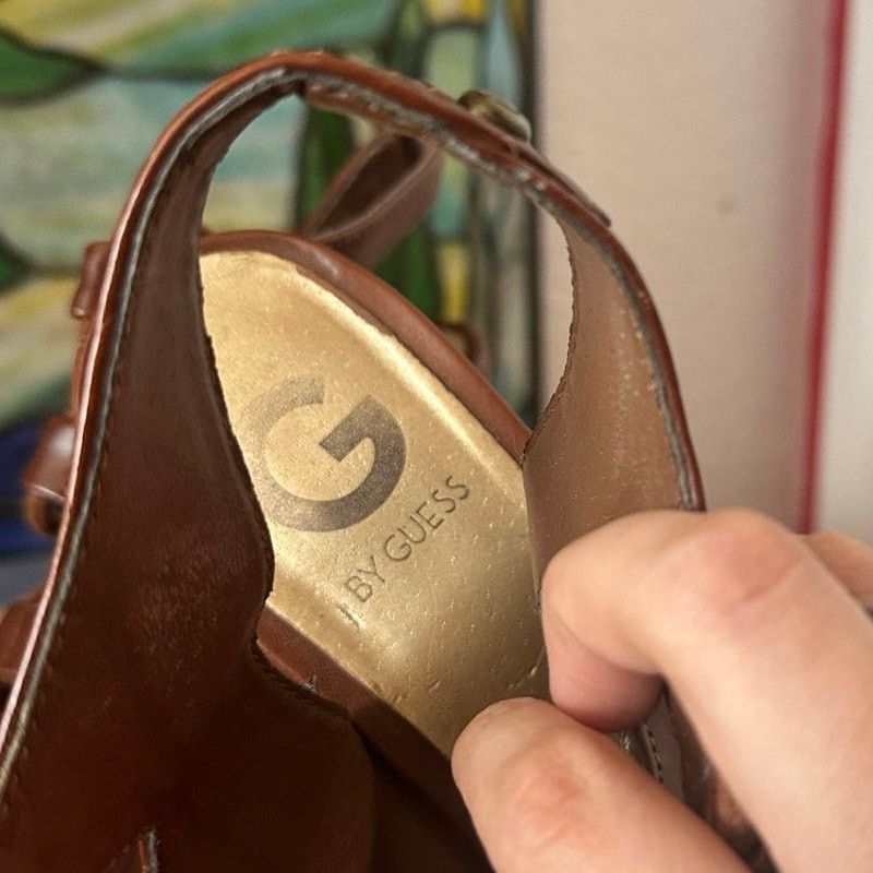Guess guess wood platform brown heels shoes Size US 7 / IT 37 - 4 Thumbnail