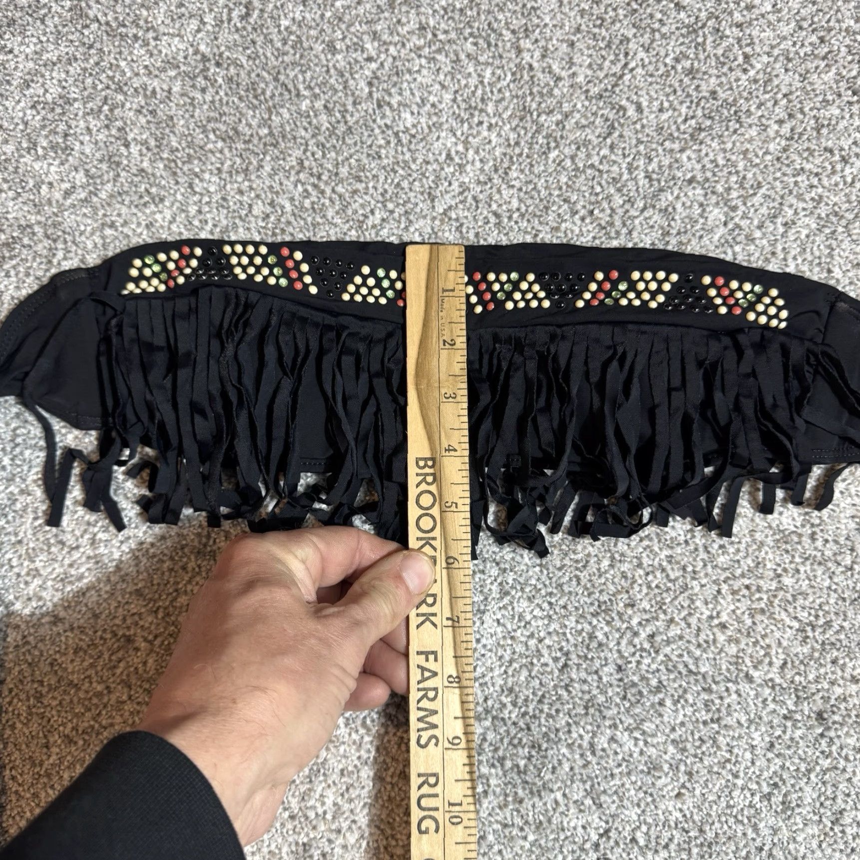 Guess GUESS Fringe Bandeau Beachwear Womens Size Small Beaded Fringe Southwestern Boho Black Top Mens? Womens Size ONE SIZE - 6 Thumbnail
