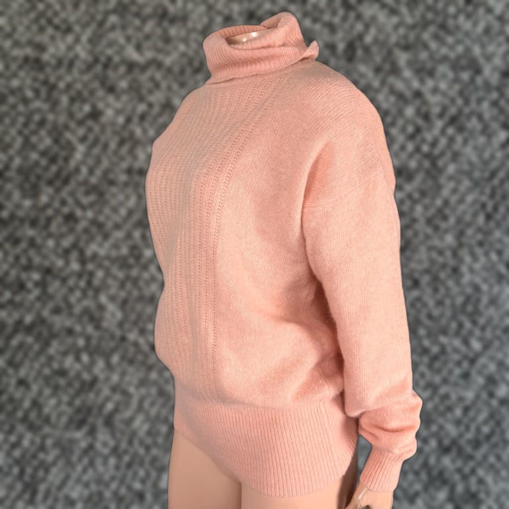 Liz Claiborne VINTAGE Liz Claiborne Womens M Sweater Angora Rabbit Wool Turtleneck Pink 90s Womens Size M / US 6-8 / IT 42-44 - 1 Thumbnail