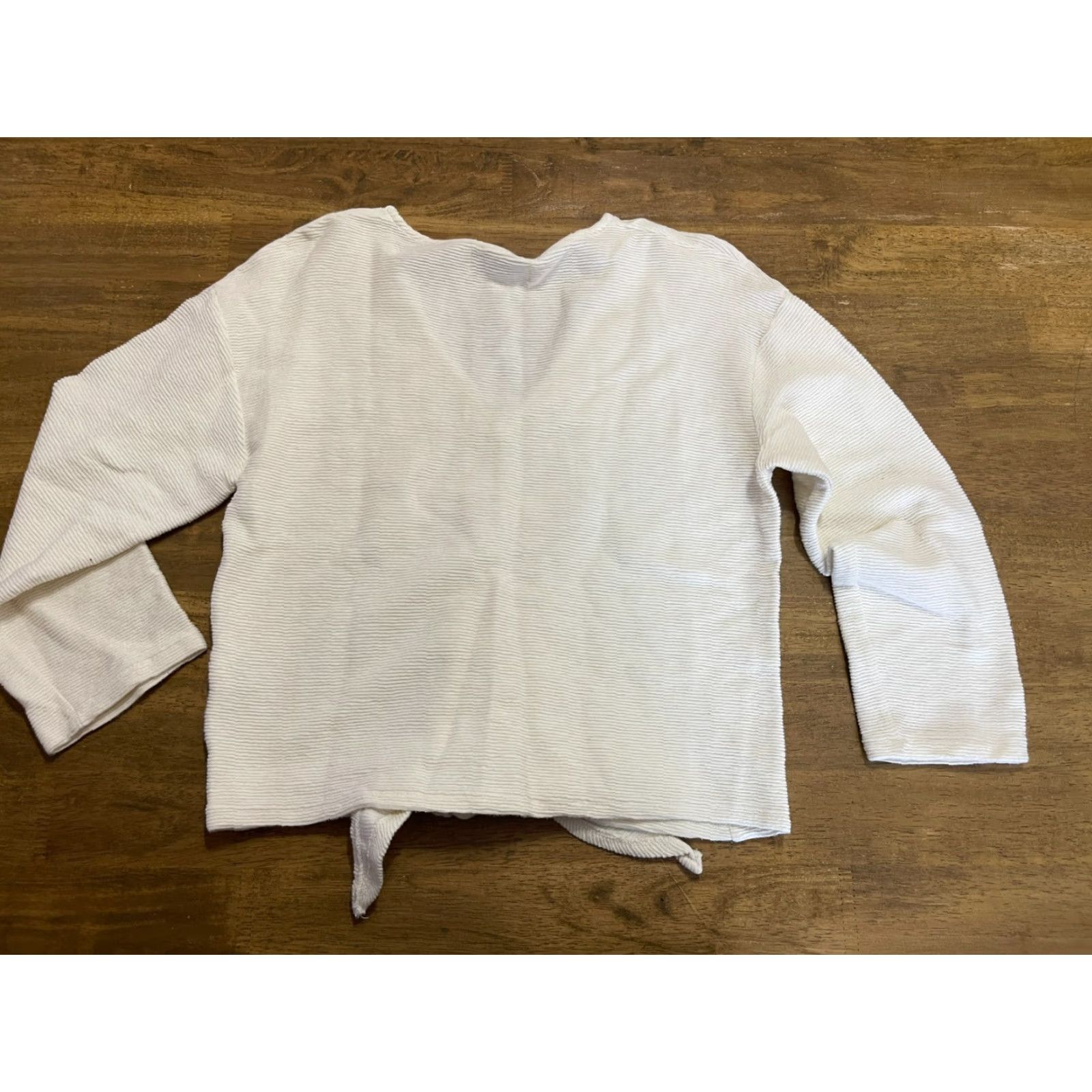 Madewell Madewell Texture & Thread Shirt Women's Small Ivory V-neck Front Tie Shirt Size S / US 4 / IT 40 - 2 Thumbnail