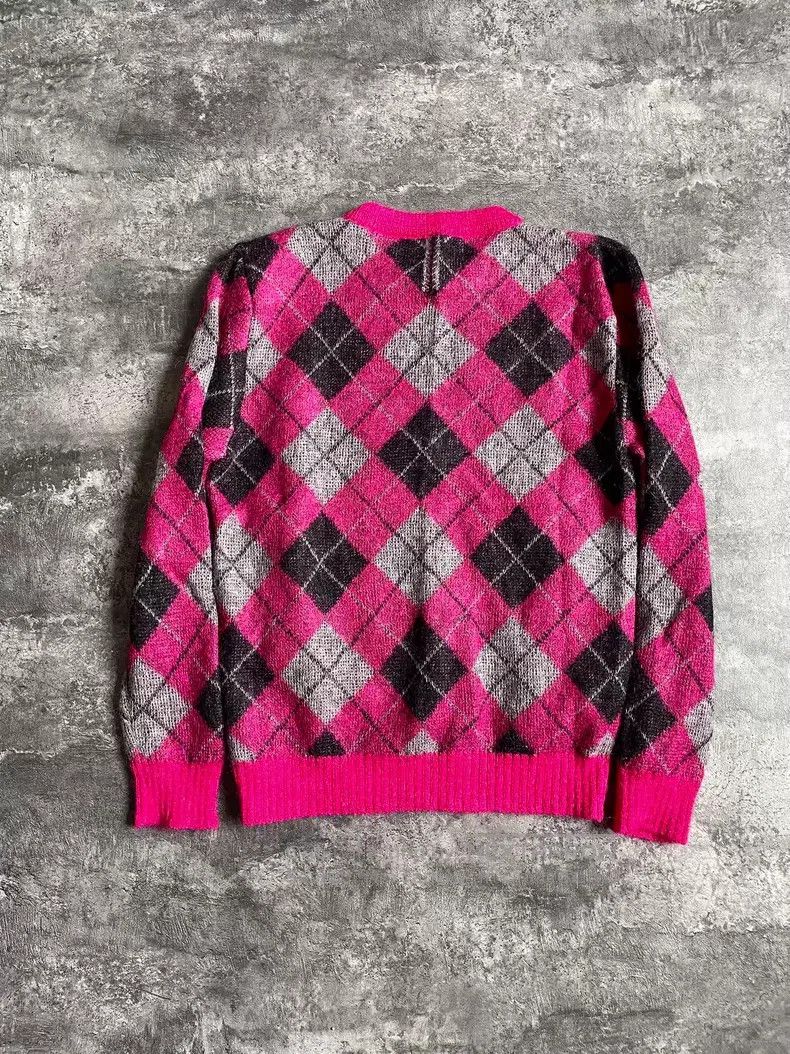 Saint Laurent Paris Saint Laurent Paris Pink Diamond Quilted Knit Sweater Size US L / EU 52-54 / 3 - 6 Thumbnail