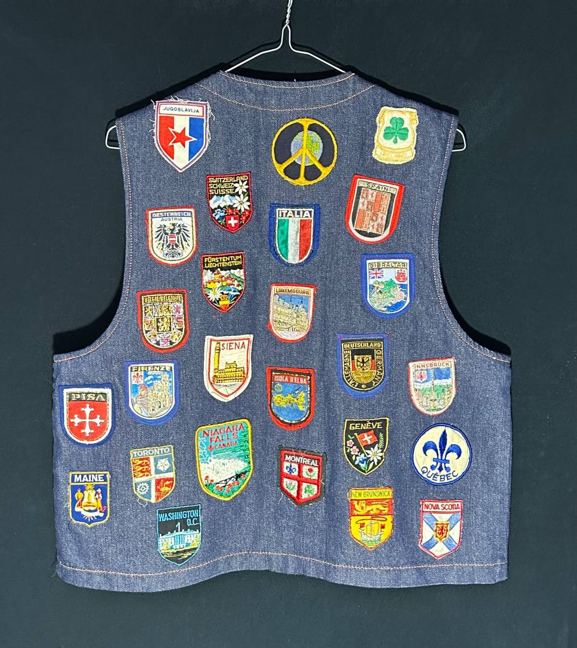 Handmade × Vintage Denim Vest Jean Jacket Sleeve gilet handmade patches country Size US L / EU 52-54 / 3 - 1 Thumbnail