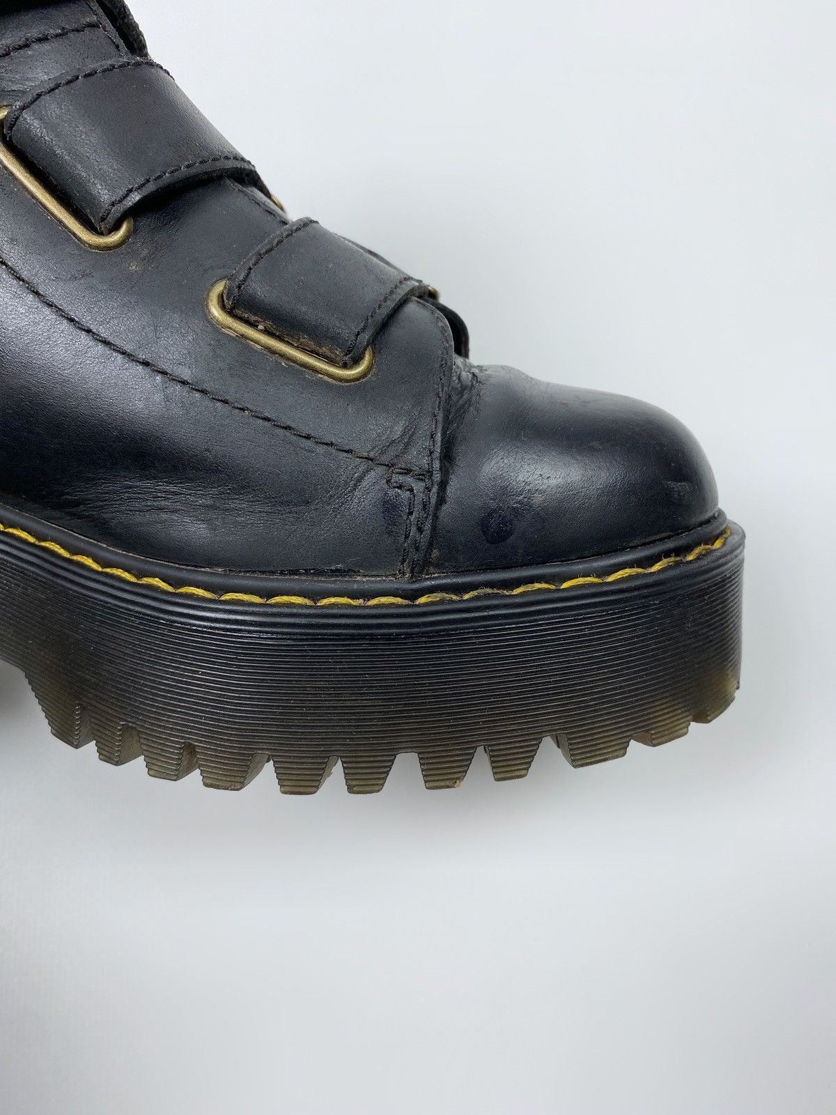 Dr. Martens Dr. Martens Coppola Black Leather Belt Chunky Ankle Boots Size US 8.5 / IT 38.5 - 8 Thumbnail