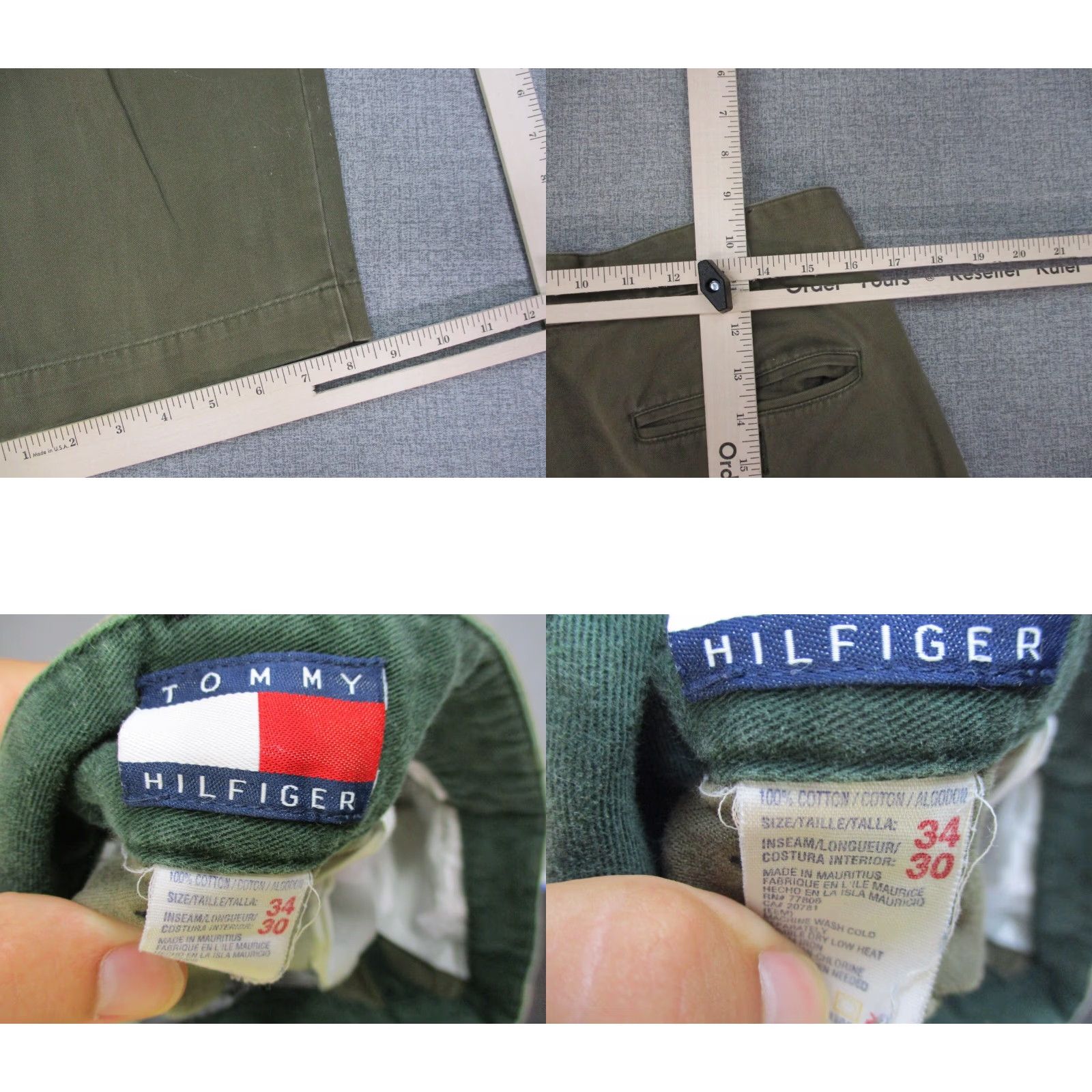 Tommy Hilfiger VINTAGE Tommy Hilfiger Pants Mens 34 Green Chino Relaxed Fit Straight Baggy Y2K Size US 34 / EU 50 - 8 Thumbnail