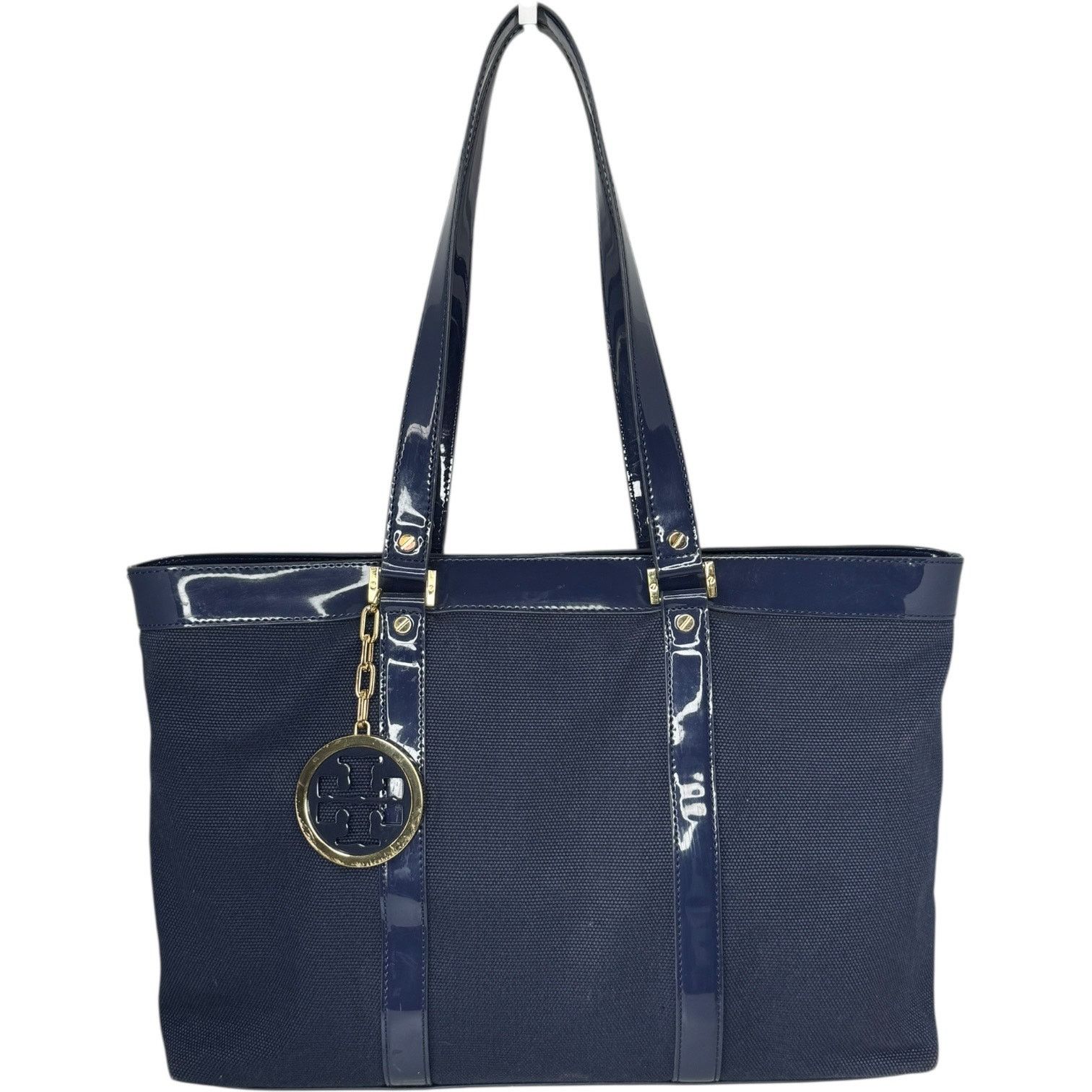Tory Burch Tory Burch Canvas Jane Tote navy leather Shoulder Bag Size ONE SIZE - 13 Thumbnail