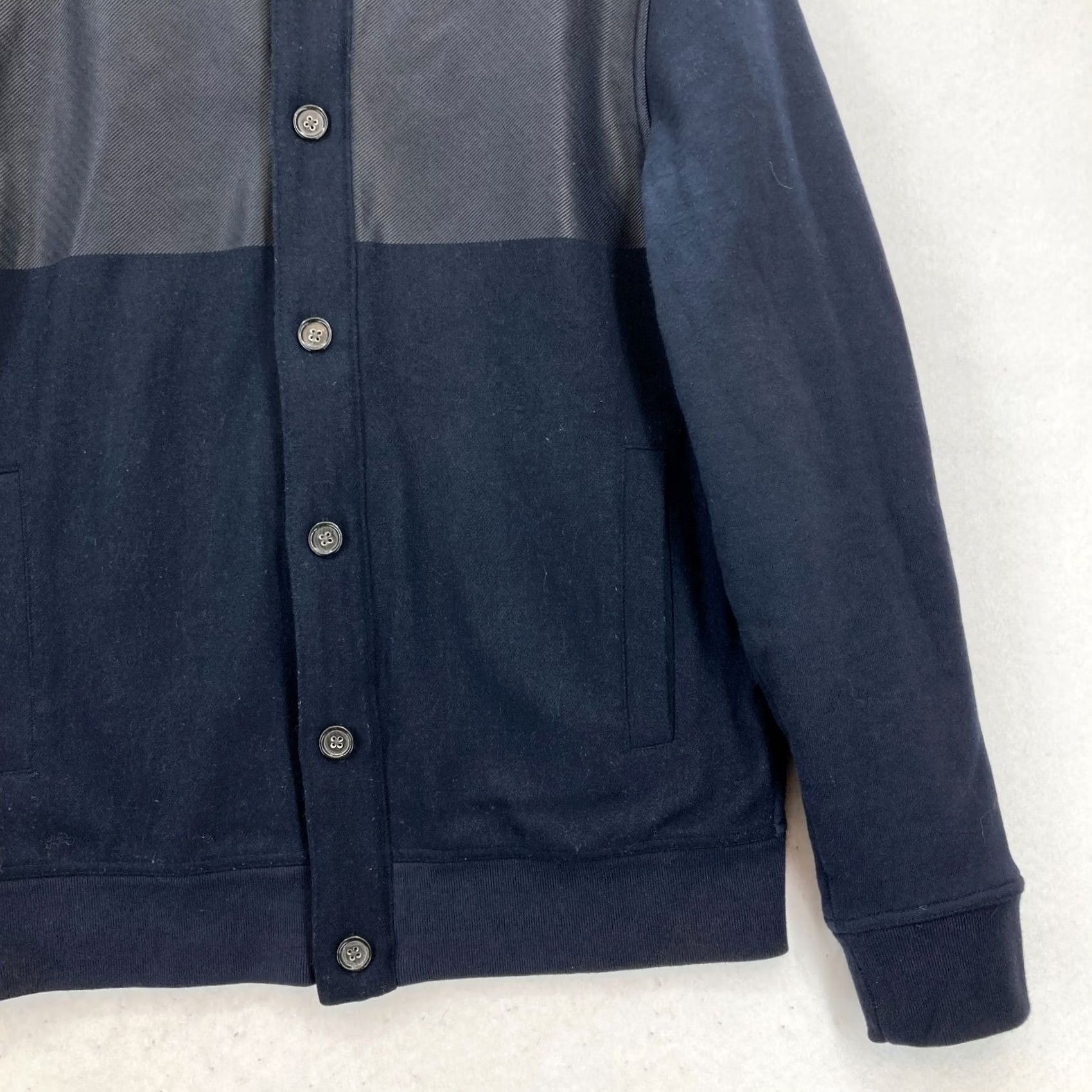 Banana Republic Banana Republic Bomber Jacket Mens L Blue Wool Blend Felt Button Front Modern Size US L / EU 52-54 / 3 - 2 Thumbnail
