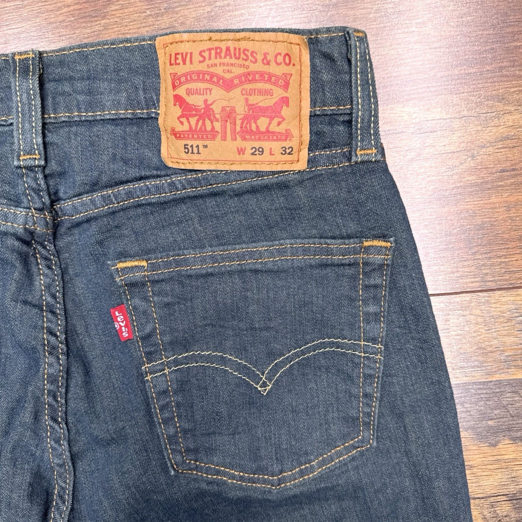 Levi's Levi's 511 Slim Jeans Mens 29x32 Blue Mid Rise Stretch Denim 5-Pocket Size US 29 - 2 Thumbnail