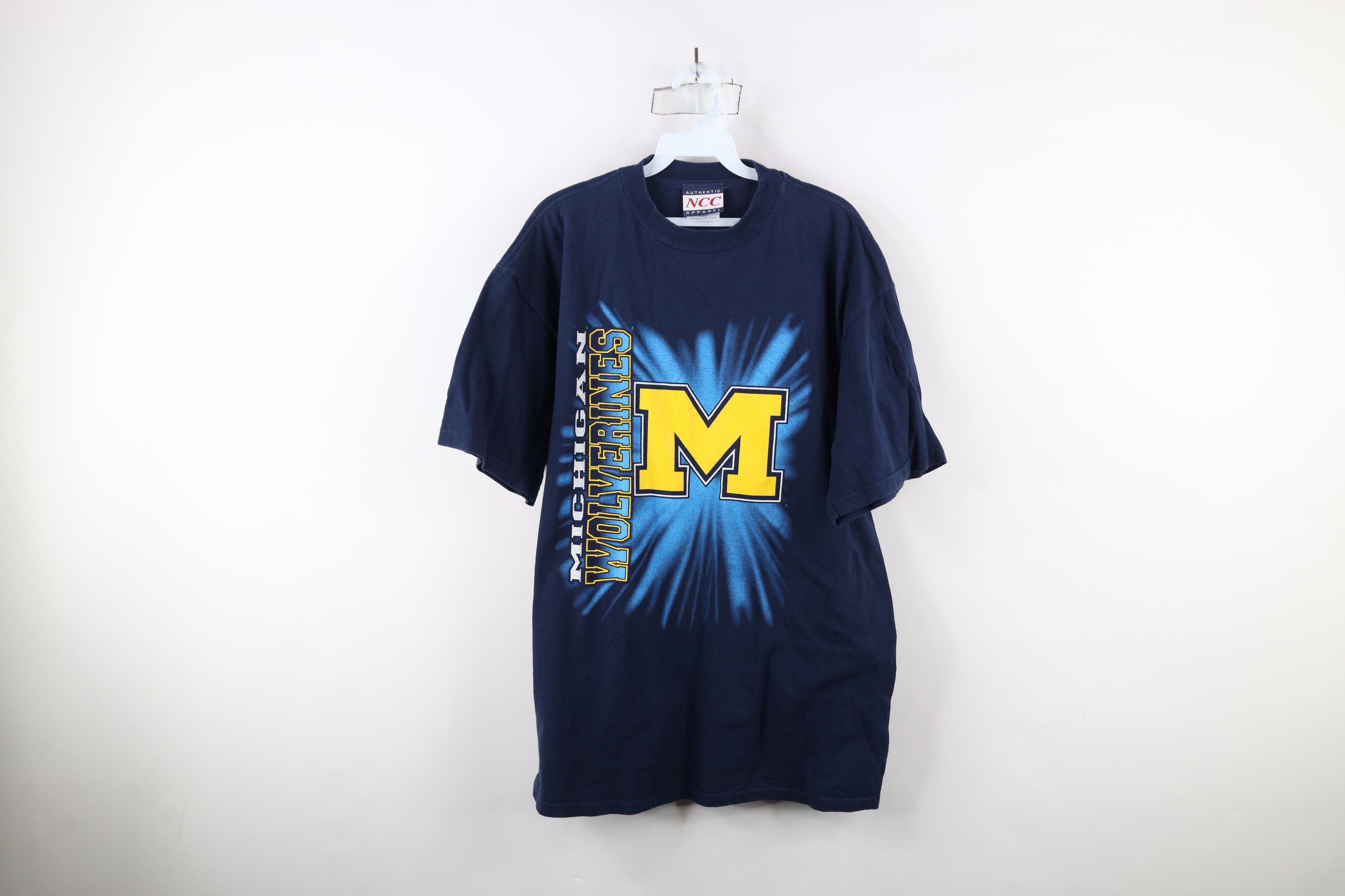 Vintage Vintage 90s University of Michigan Short Sleeve T-Shirt Size US XL / EU 56 / 4 - 1 Thumbnail