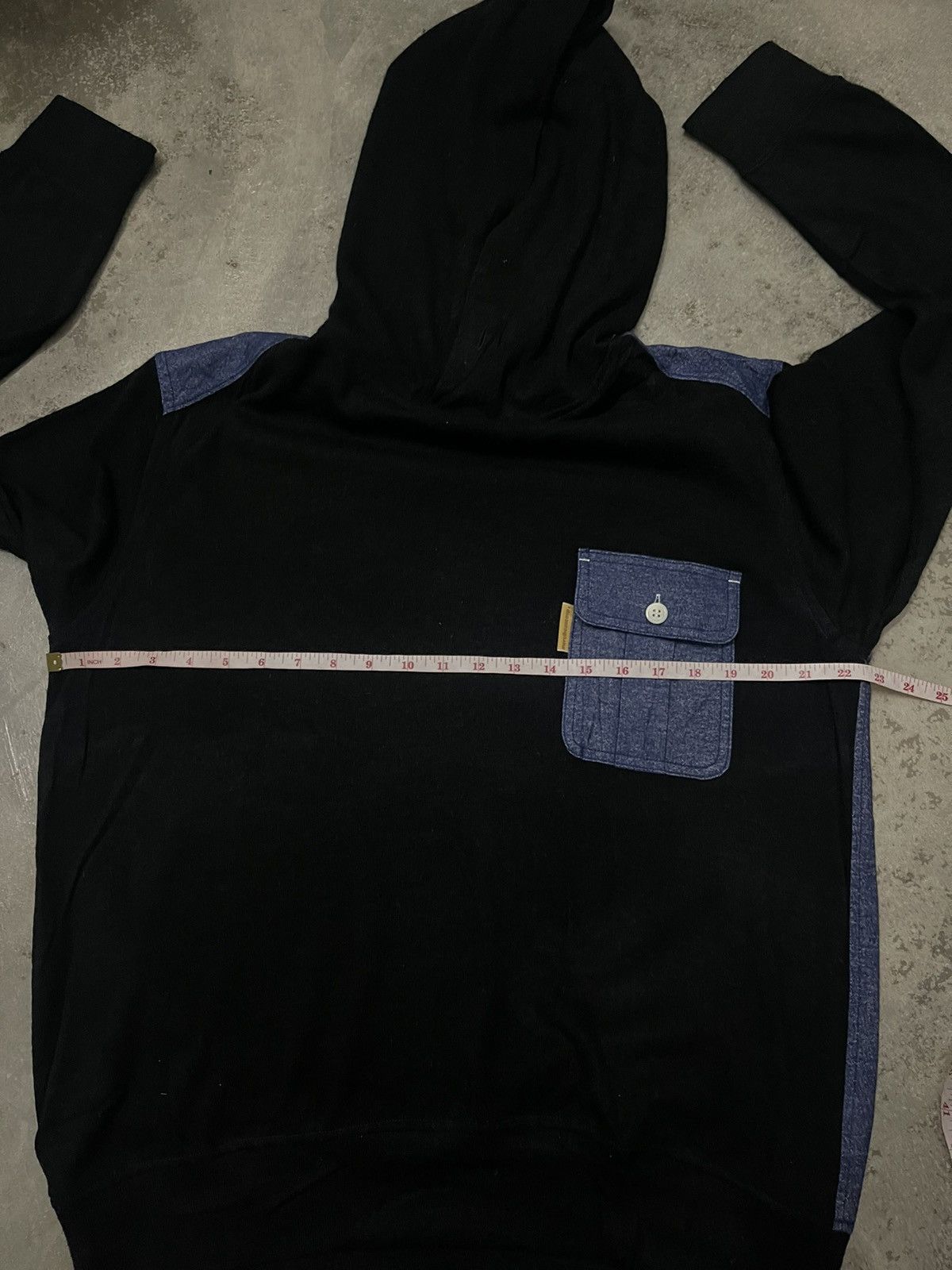 Issey Miyake Mercibeaucoup Issey Miyake Denim Back Hooded Sweatshirt Size US L / EU 52-54 / 3 - 13 Thumbnail