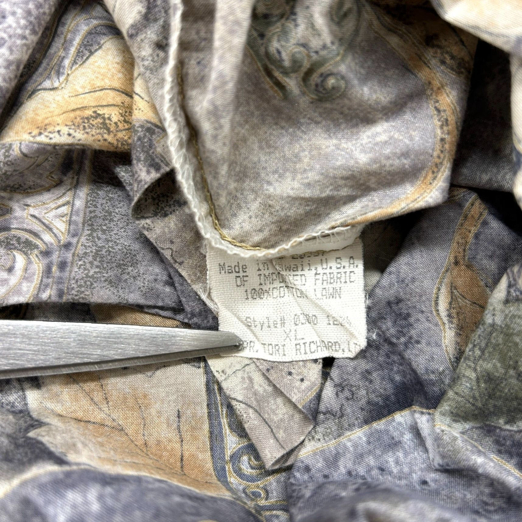 Tori Richard Tori Richard Shirt Mens XL Beige Blue Floral Leaves Tropical Hawaiian Honolulu Button-Up Short Sleeve Pockets Multicolor Size US XL / EU 56 / 4 - 3 Thumbnail
