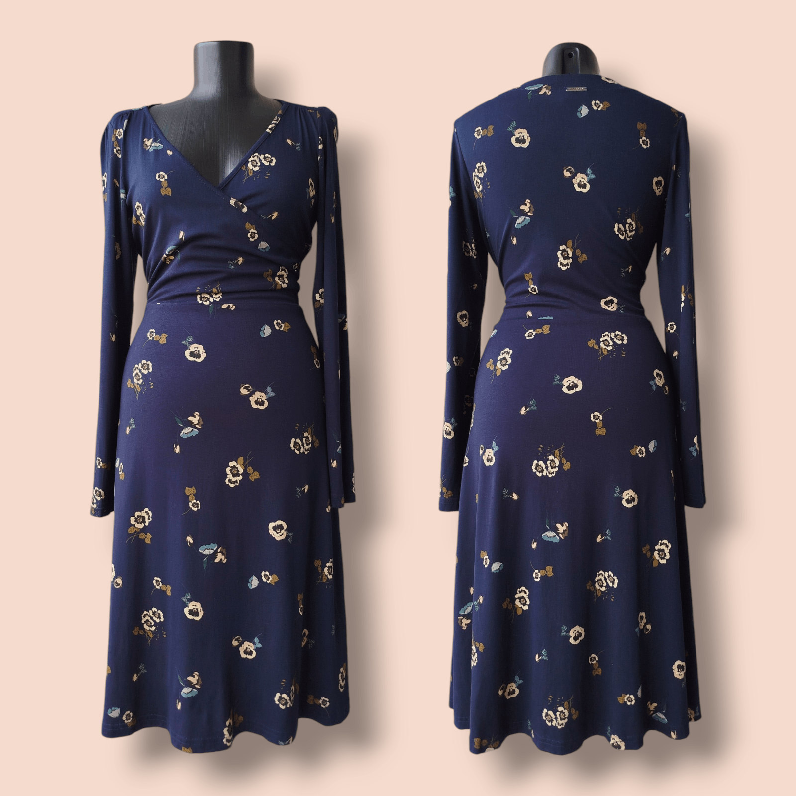 Hysteric Glamour VIVE MARIA Dress Midi Floral Wrap Romantic Navy Size M Size M / US 6-8 / IT 42-44 - 1 Thumbnail