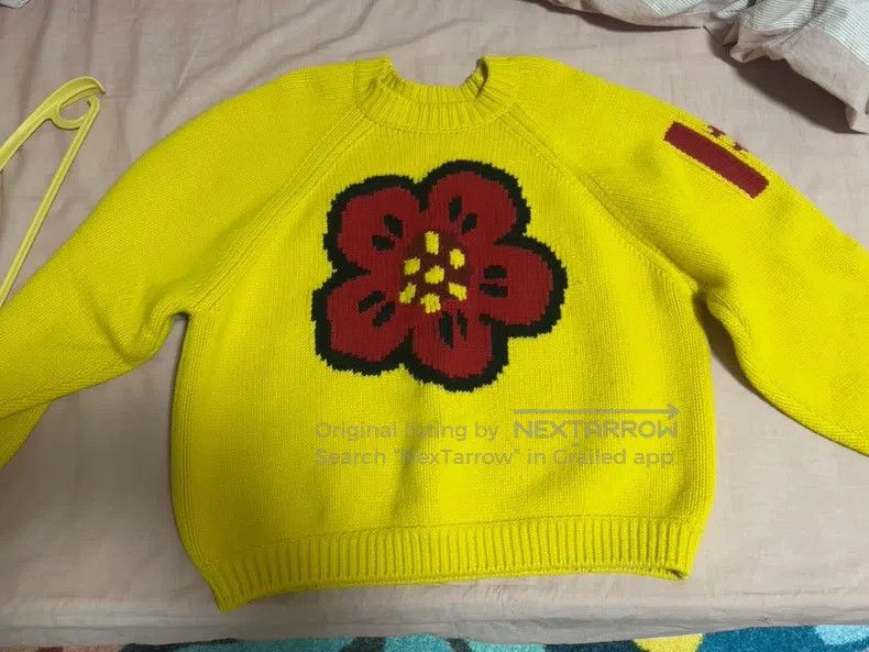 Kenzo Kenzo Haitang Flower Sweater, Yellow, with '70' on Back, L Size L / US 10 / IT 46 - 1 Thumbnail