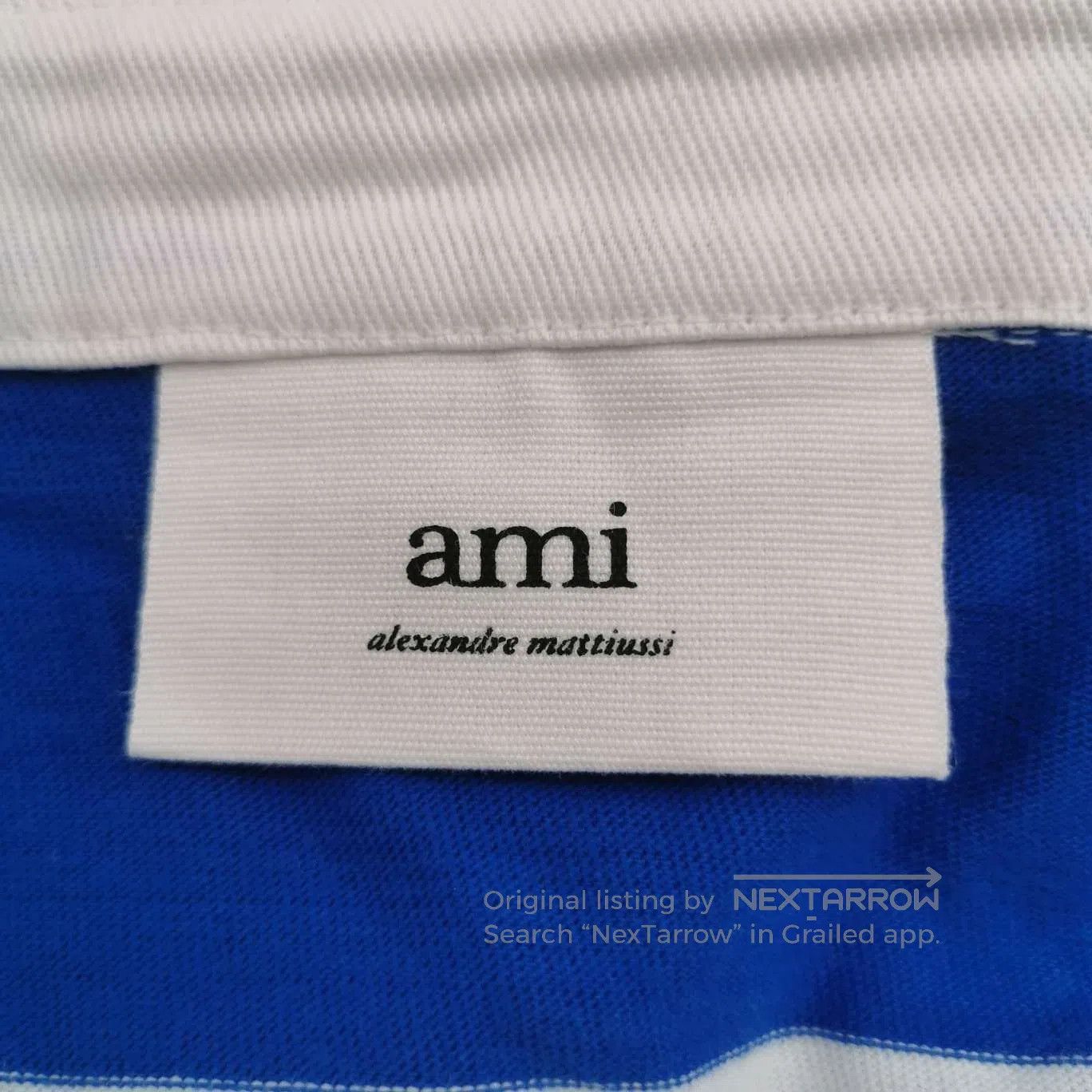 AMI AMI Cotton Striped Heart Logo Collar Long-Sleeve T-Shirt. Size US S / EU 44-46 / 1 - 4 Thumbnail