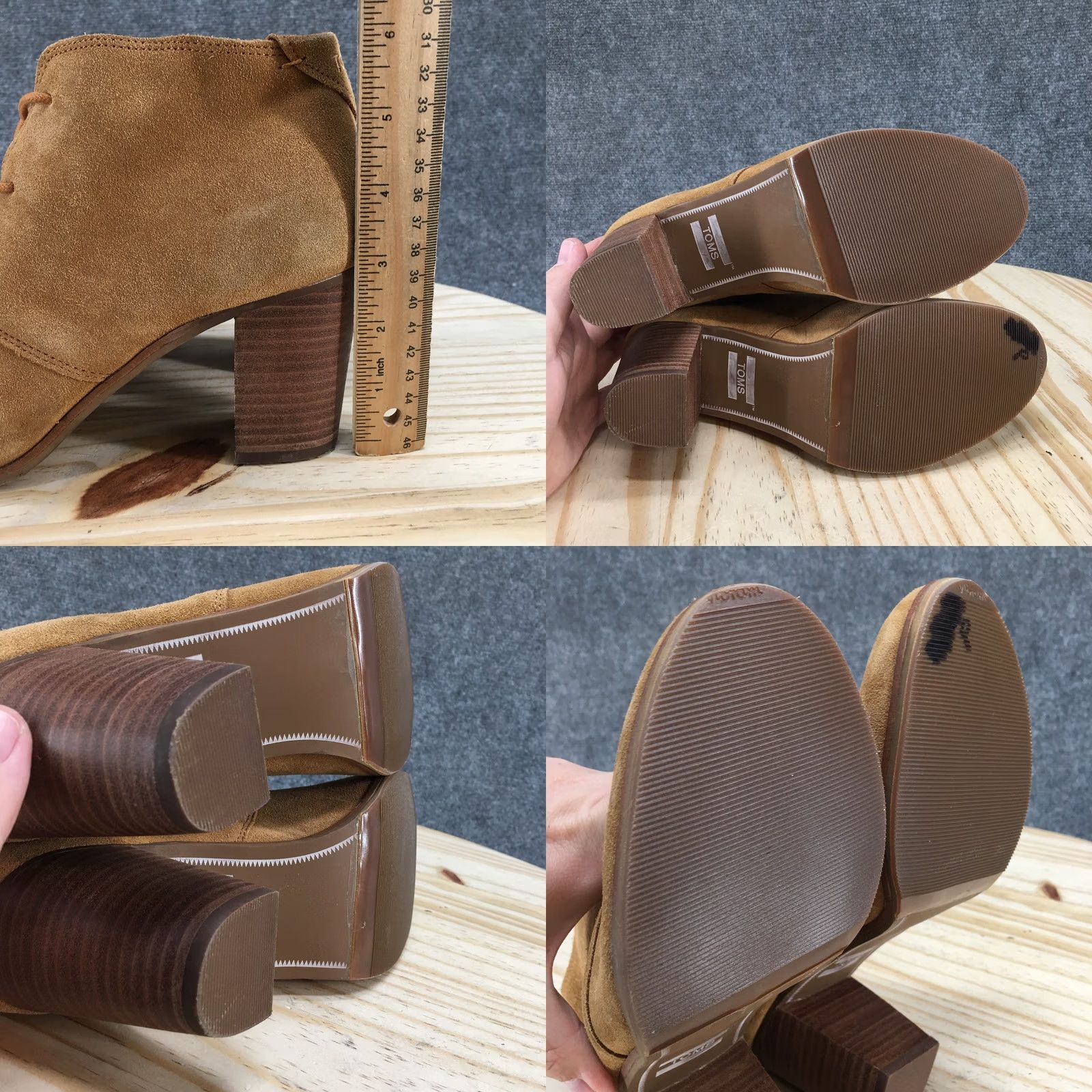 Toms TOMS Boots Womens 9.5 Chukka Tan Lace Up Casual Comfort Ankle Bootie Block Heel 3" Suede Brown Casual Womens Shoes Size L / US 10 / IT 46 - 9 Thumbnail