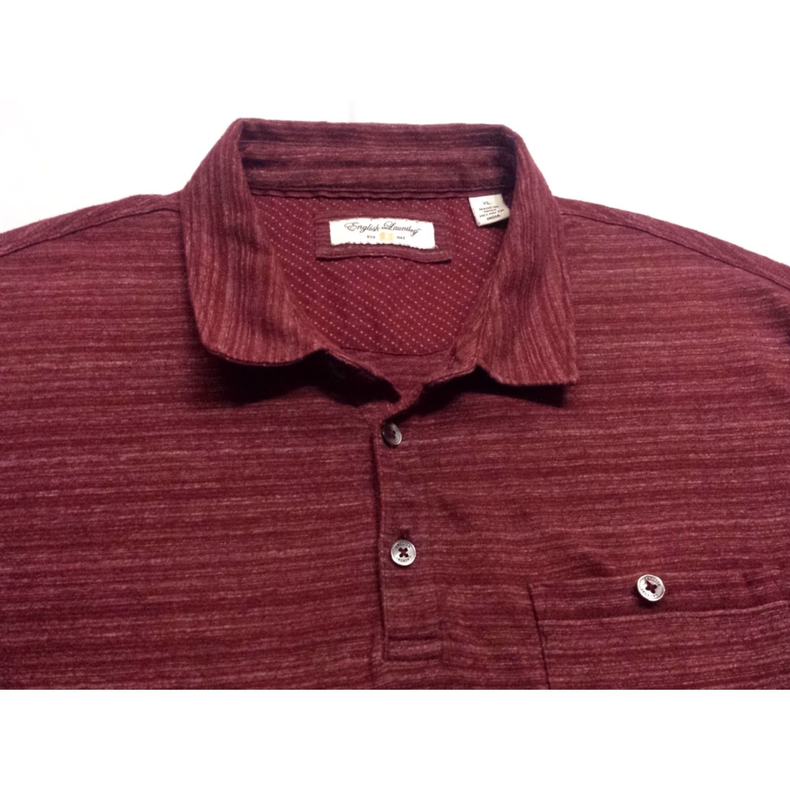 English Laundry English Laundry Polo Shirt Mens XL Red Striped Cotton-Polyester Short Sleeve Casual Shirt Size US XL / EU 56 / 4 - 2 Thumbnail