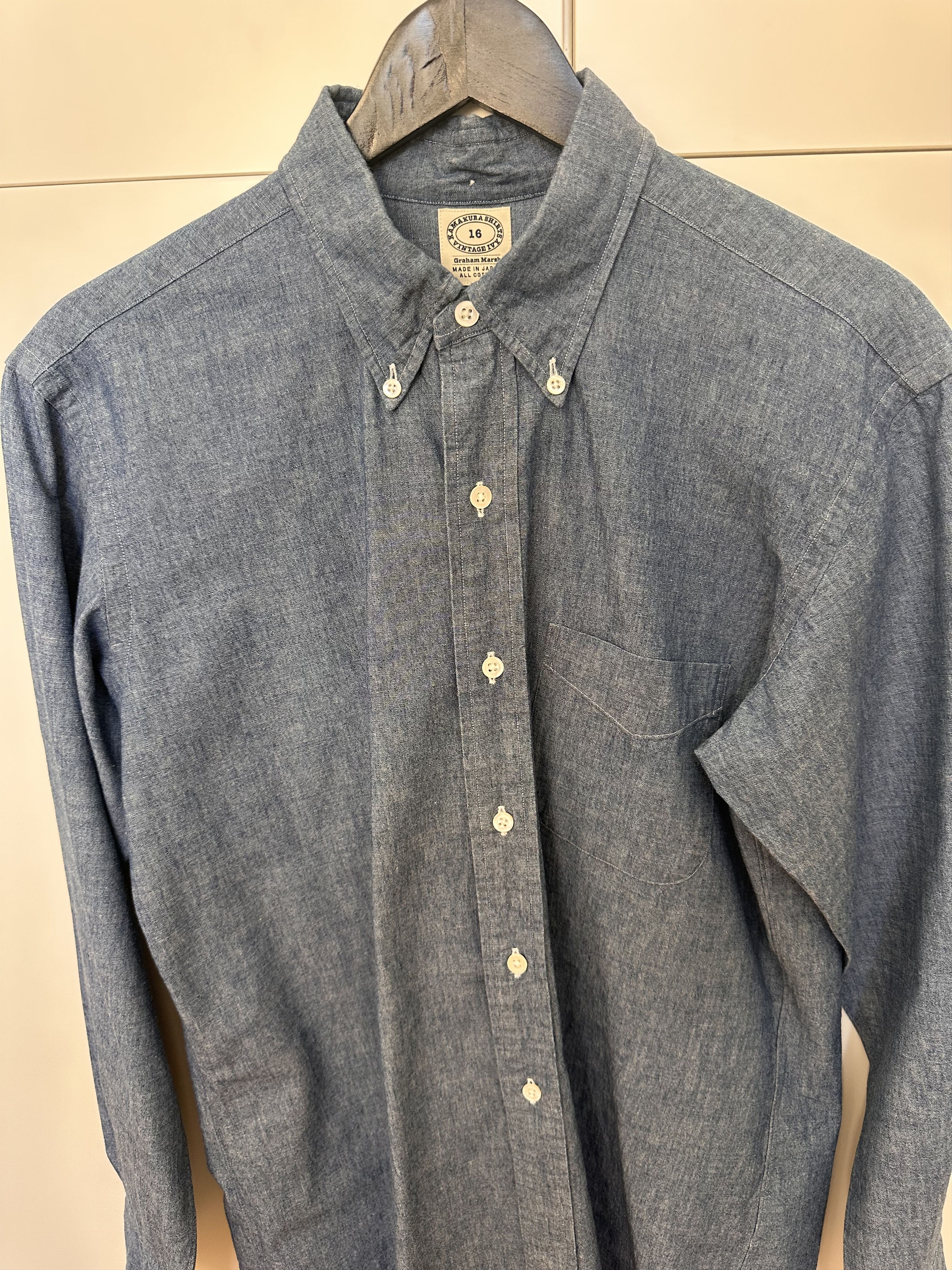 Kamakura Kamakura Indigo Chambray Button-Down Shirt Size US L / EU 52-54 / 3 - 2 Thumbnail