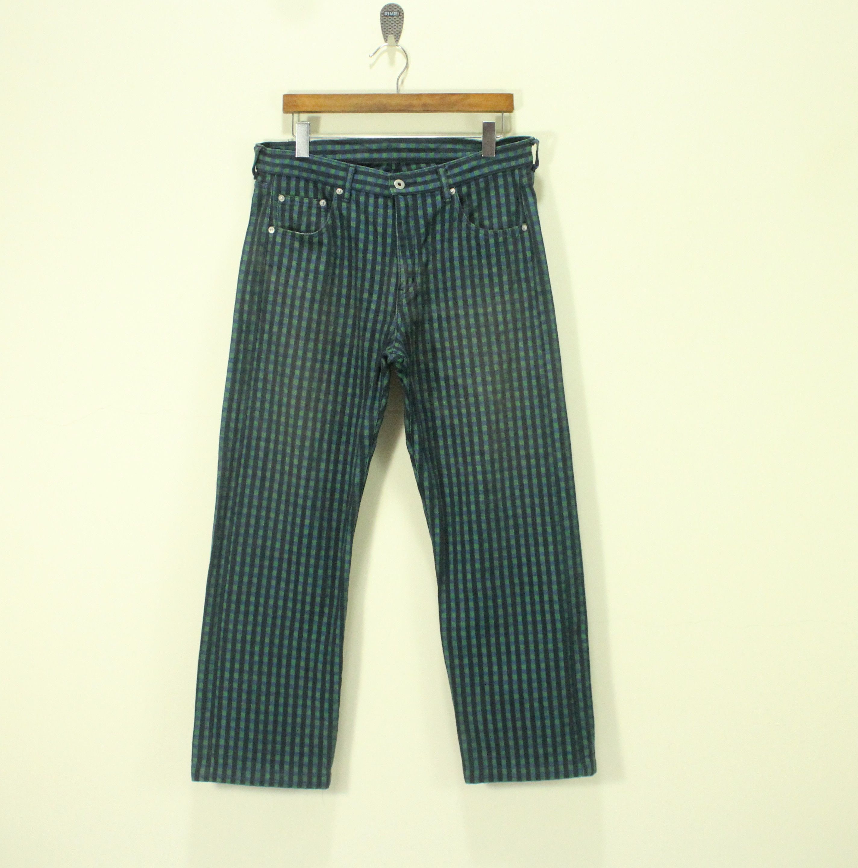 Neighborhood Vintage NEIGHBORHOOD Denim 2002 Woven Striped Plaid Size US 33 - 2 Thumbnail