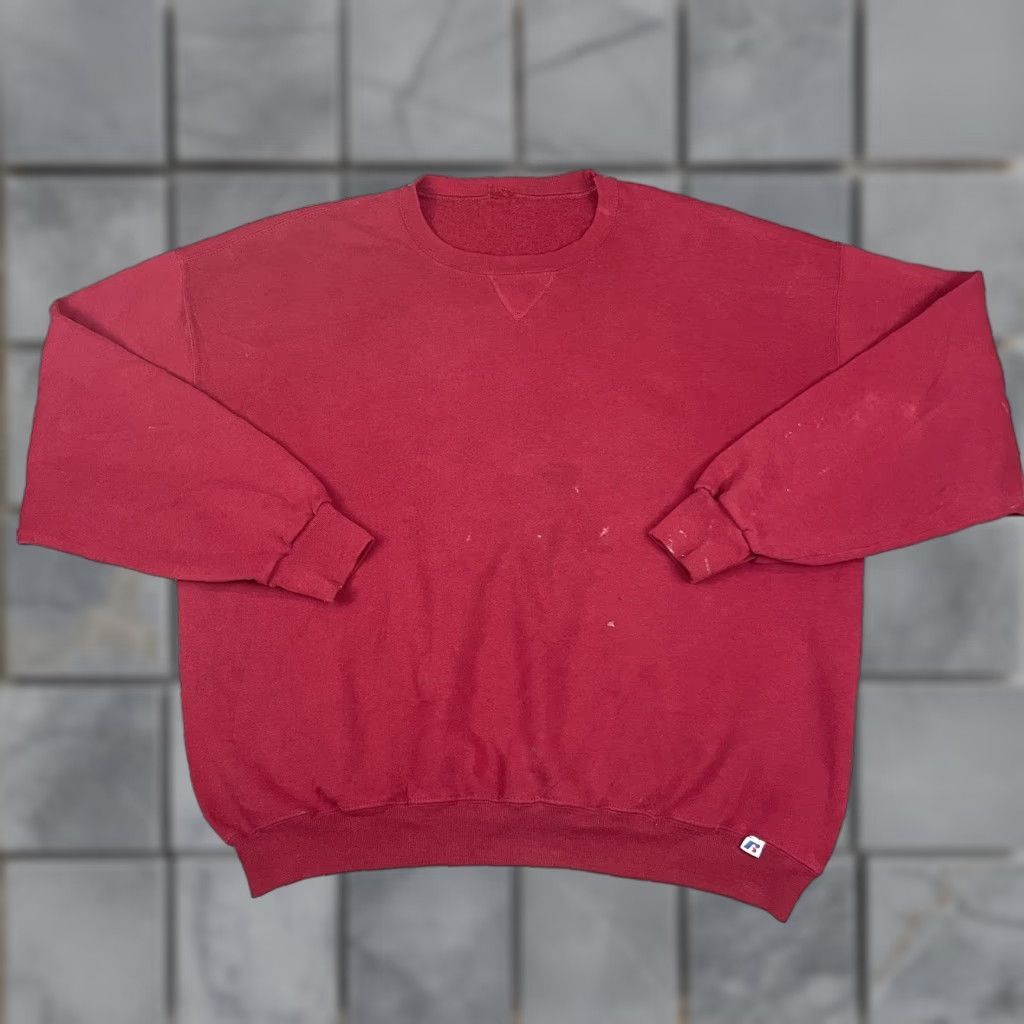 Russell Athletic VINTAGE Russell Athletic Sweatshirt Adult L Red Crewneck Fleece VTG Pullover Logo Mens Size US L / EU 52-54 / 3 - 1 Thumbnail
