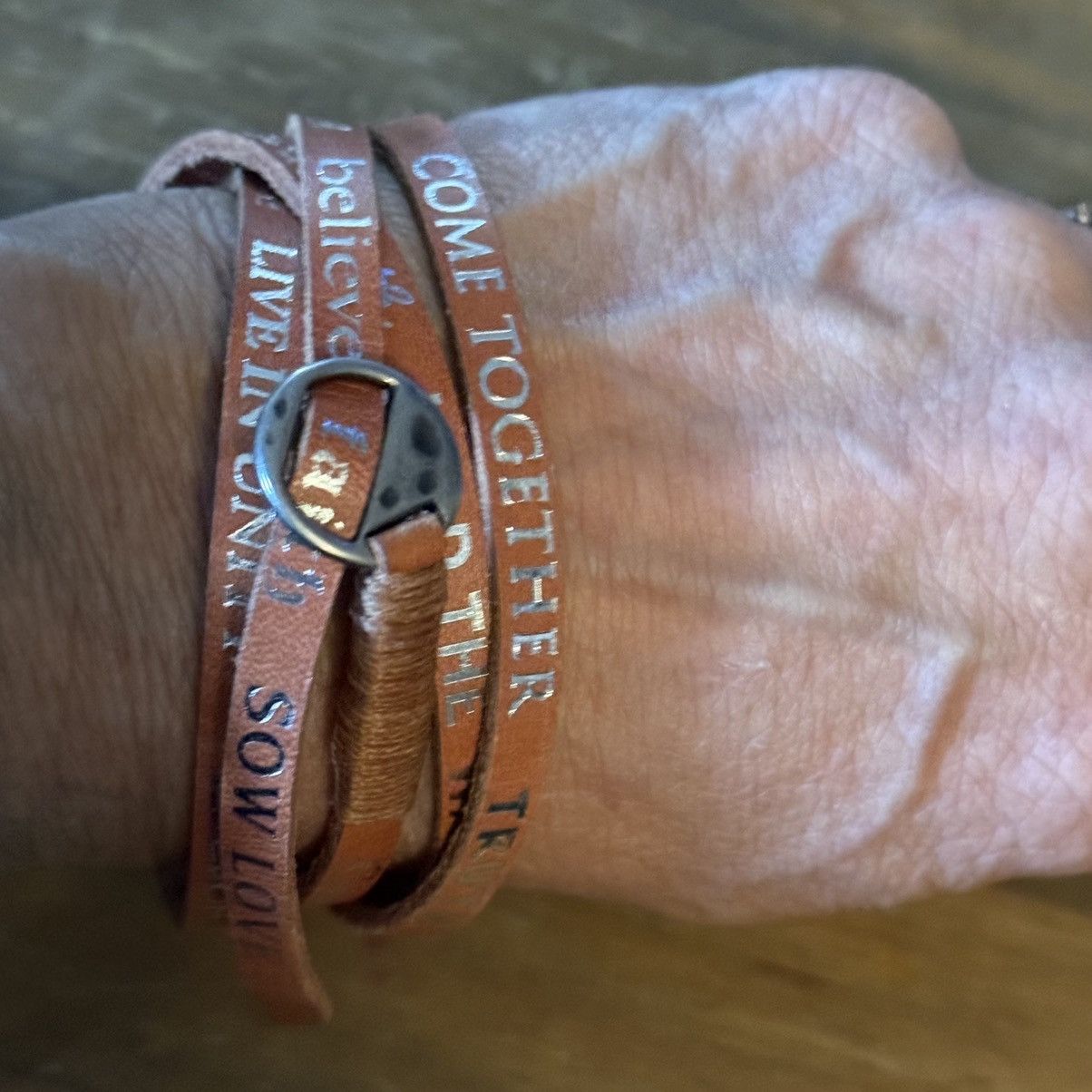 Other Words of inspiration leather wrap bracelet Size ONE SIZE - 6 Thumbnail
