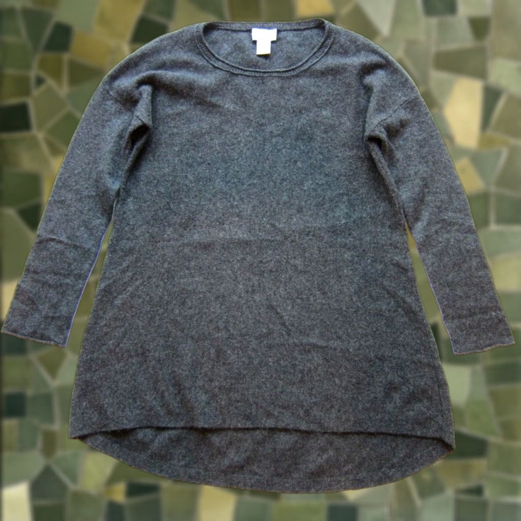 Soft Surroundings Soft Surroundings 100% Cashmere Grey Round Neck Long Sweater M Shirt Womens Size M / US 6-8 / IT 42-44 - 1 Thumbnail